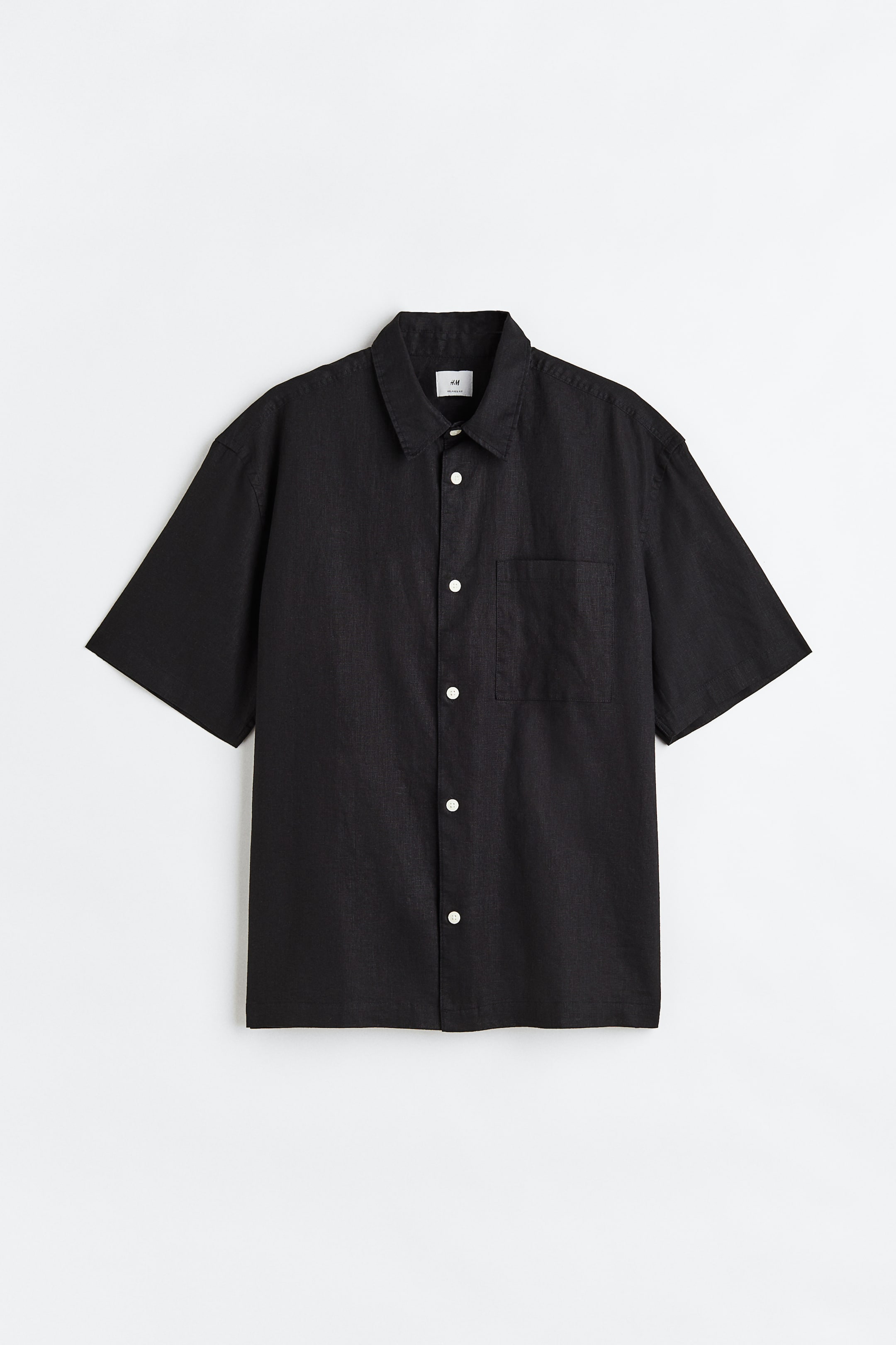 Xem ảnh lớn hơn: Áo sơ mi linen pha Relaxed Fit - Màu đen - Men | H&M VN 1