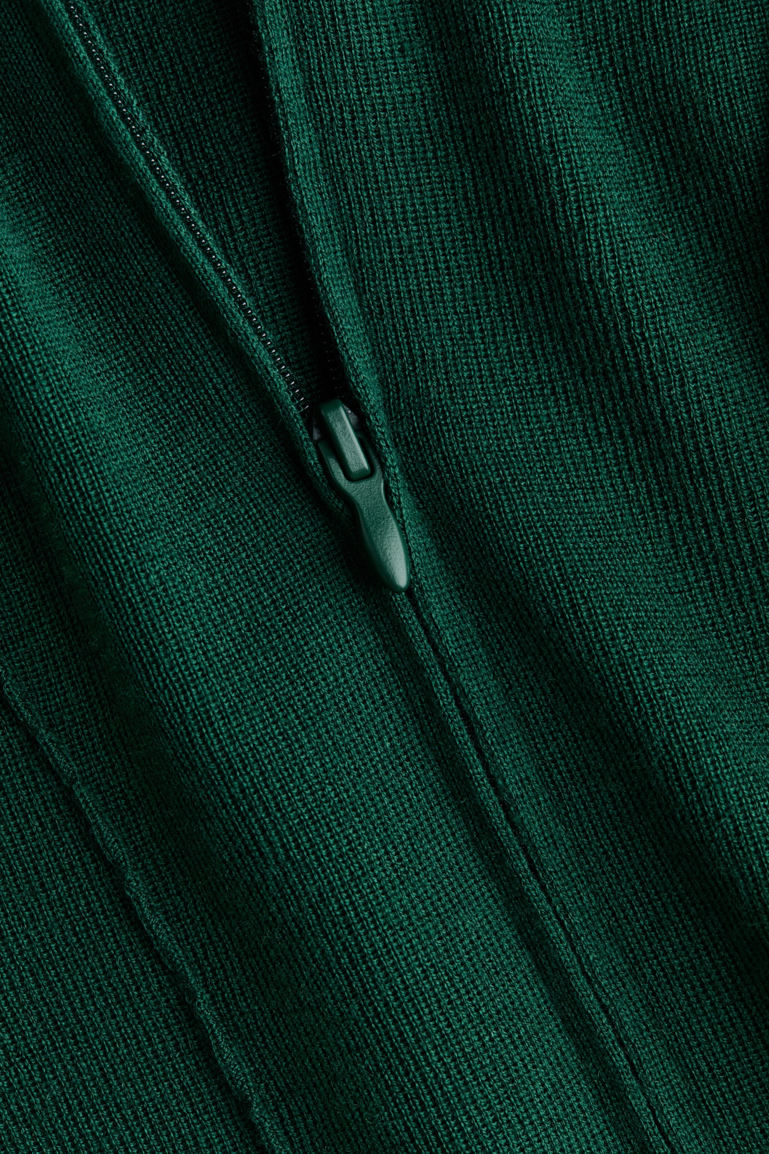 Zip-top turtleneck top - Dark green - 3