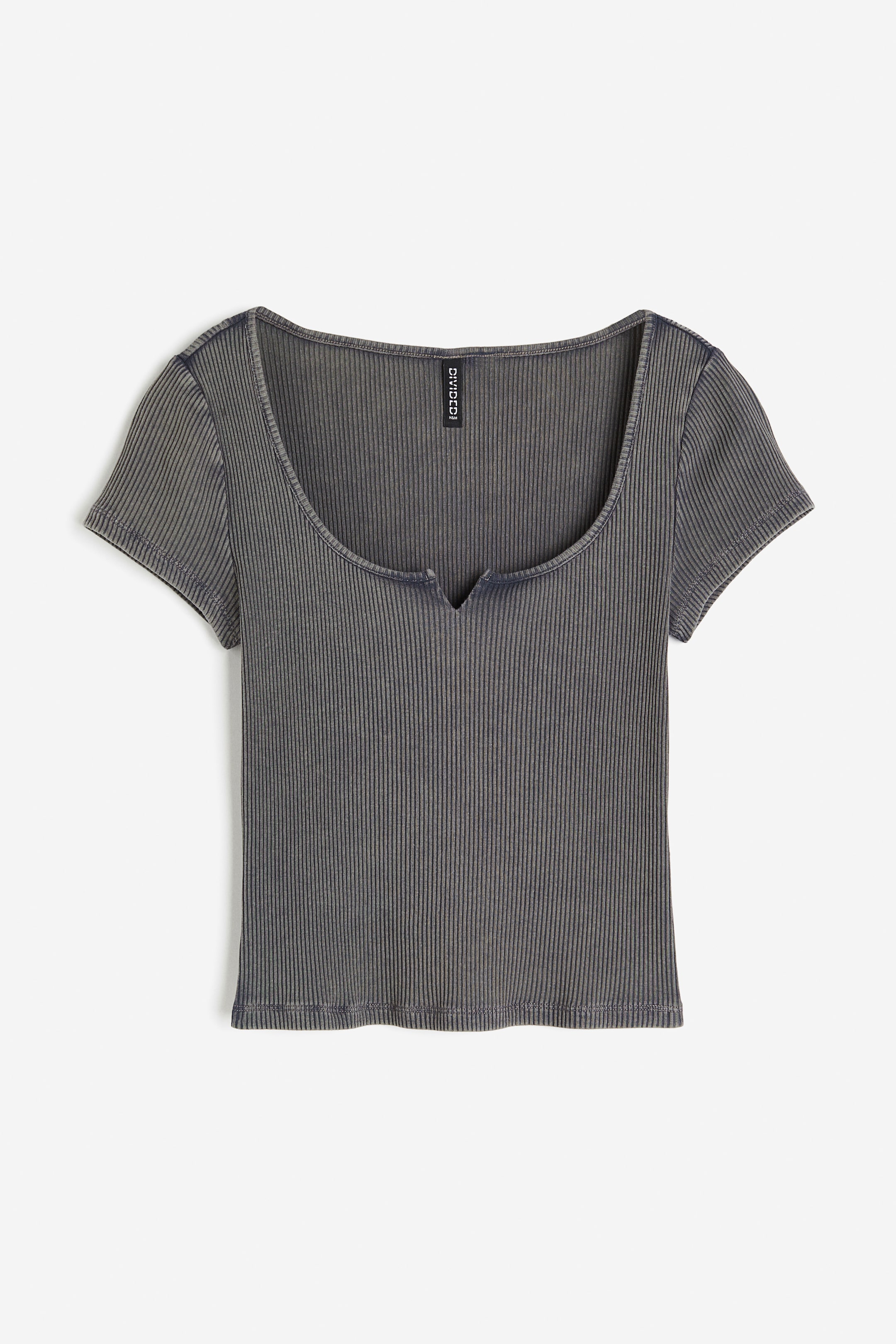 Washed-look Ribbed Top