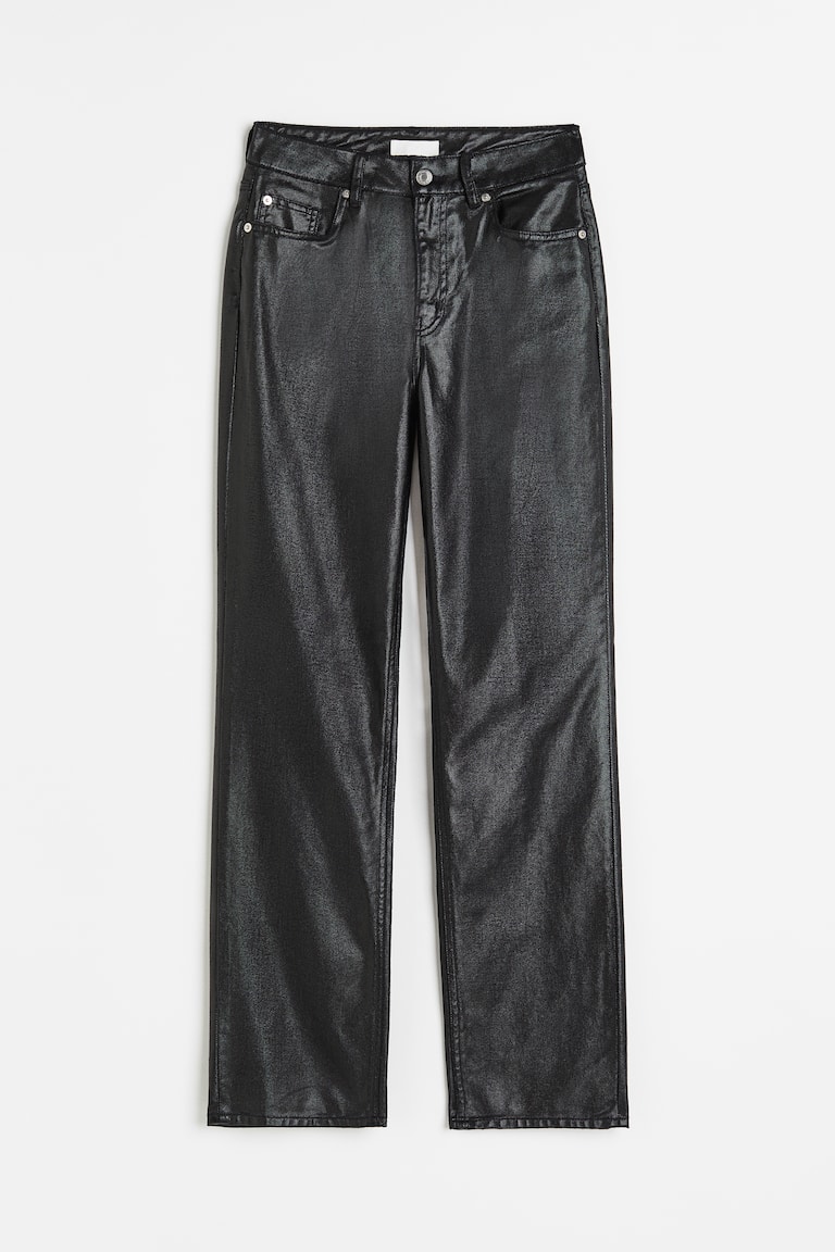 Coated Straight High Jeans