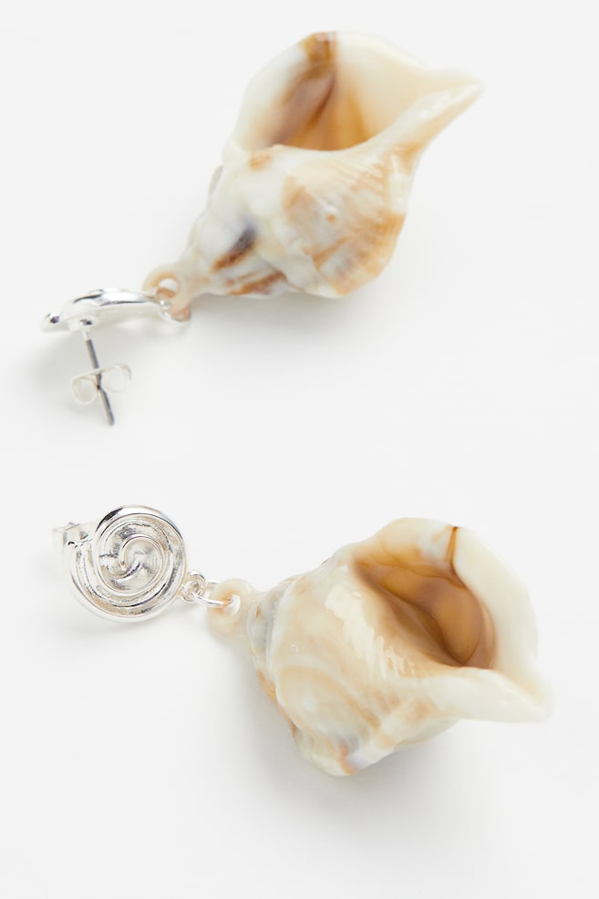 Earrings - Silver-coloured/Seashells/Beige/Seashells - 2