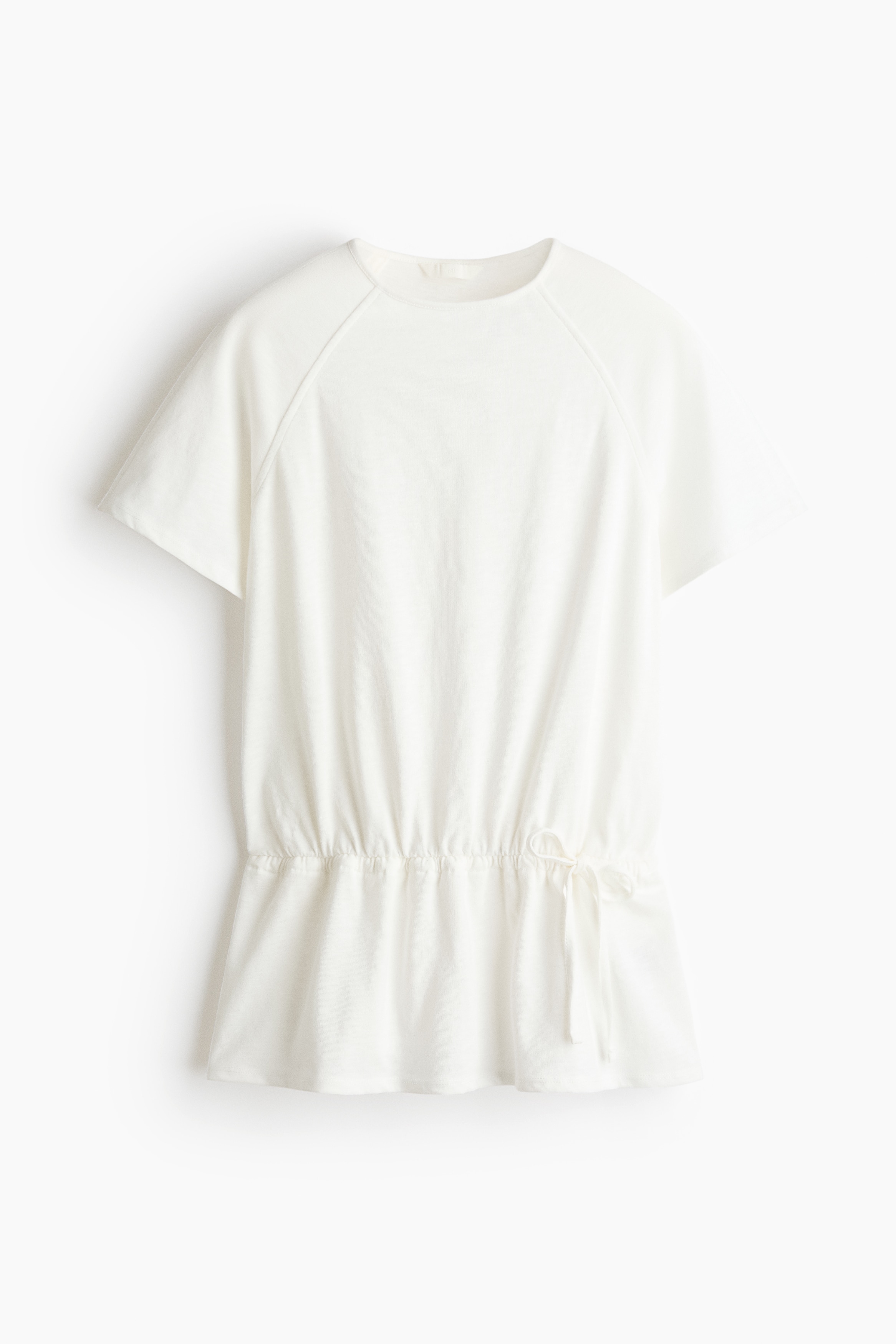 Drawstring-detail top - Ivory/Grey marl/Pale yellow