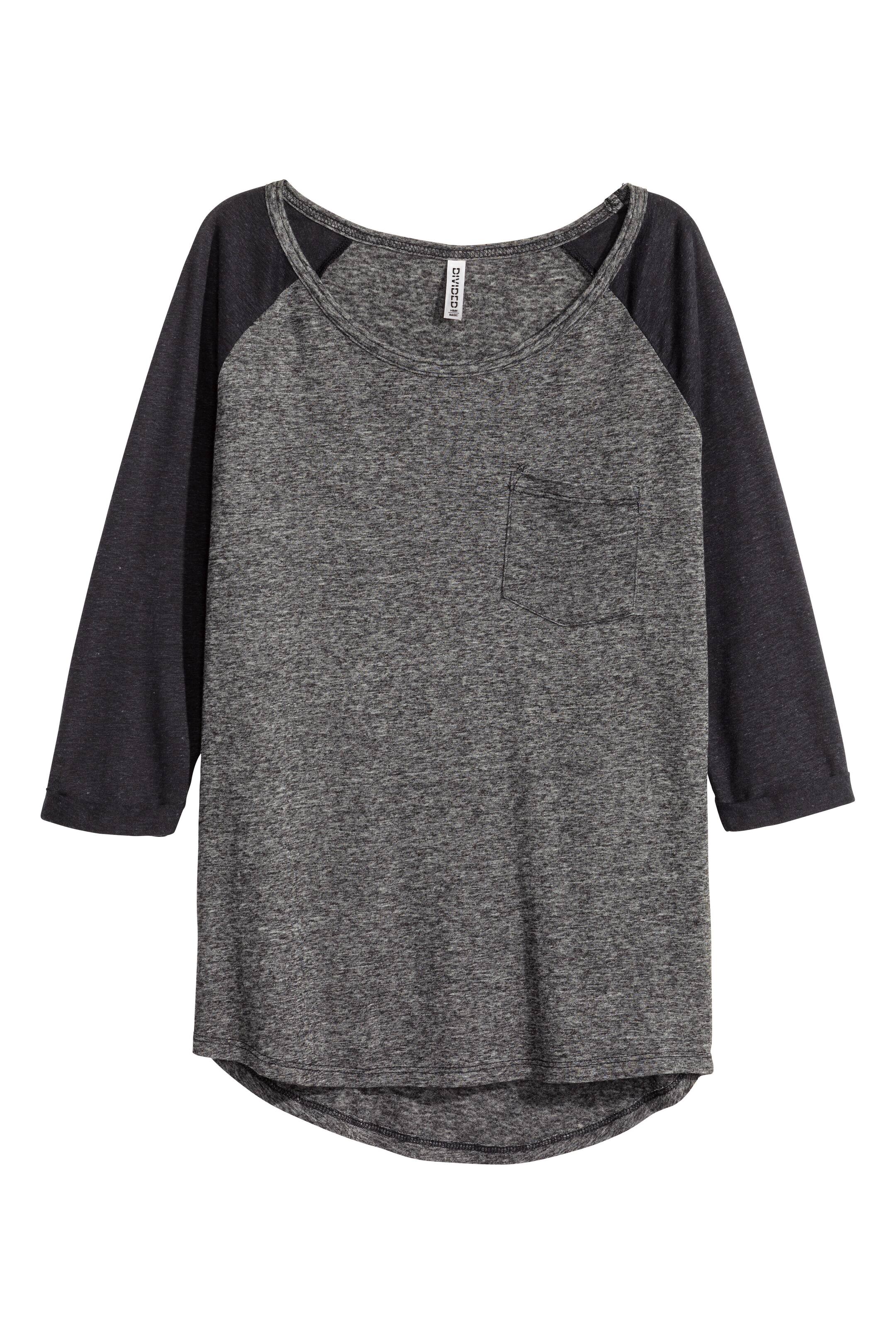 Vezi imaginea mai mare: Bluză din jerseu - Gri-închis/negru - FEMEI | H&M RO 1