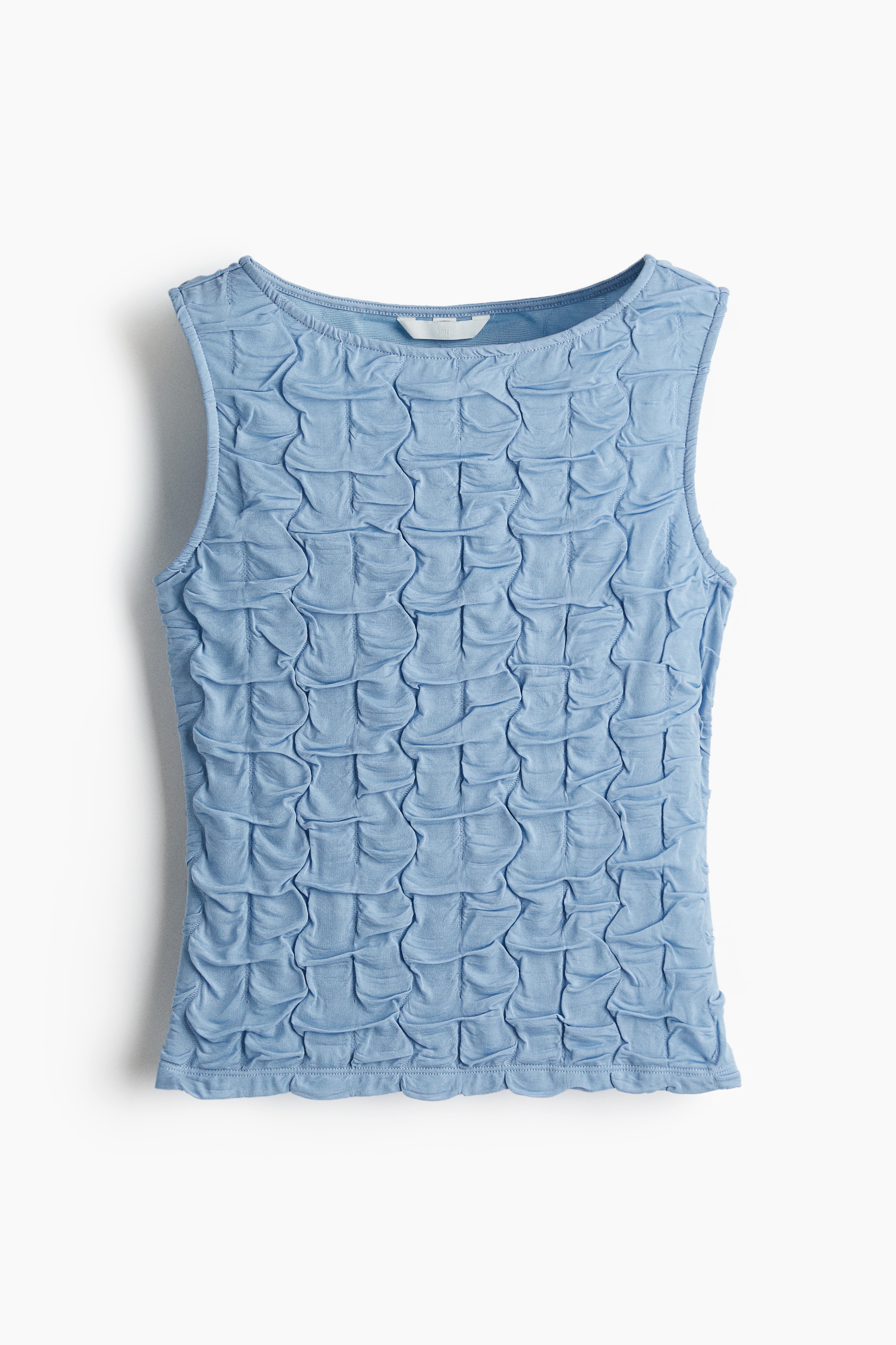 Ruffled Tank Top - Dusty blue/White/Black