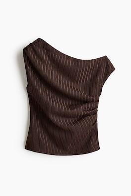 Strukturmönstrad one shoulder-topp