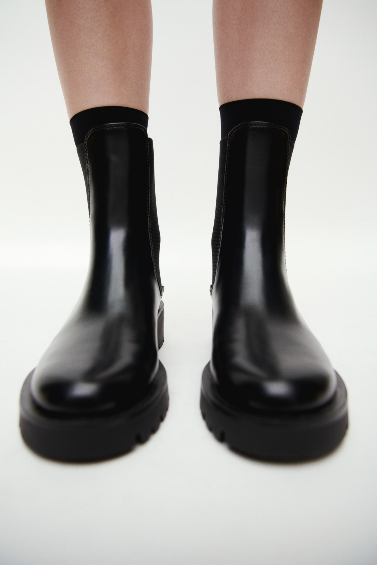 ankle boots mit weitem schaft