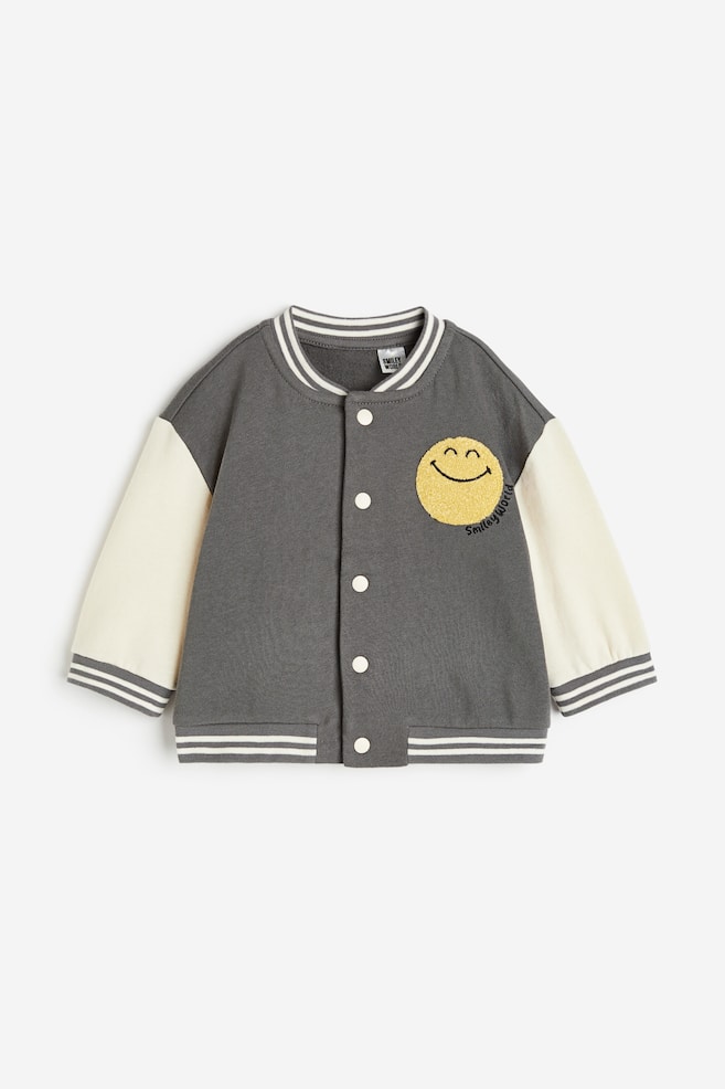 Printed baseball jacket - Dark grey/SmileyWorld®/White/Mickey Mouse - 1