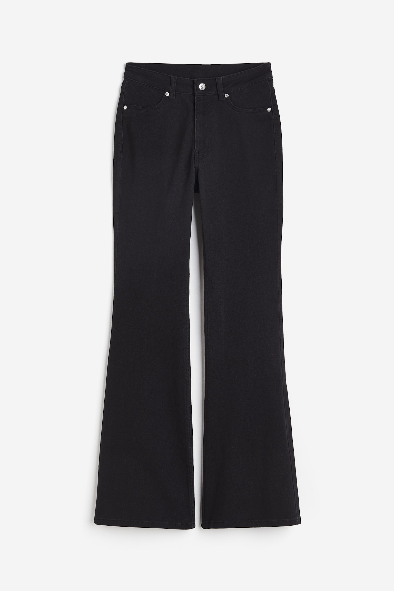 Flared twill trousers - Black/Light beige/Grey/Light grey - 2