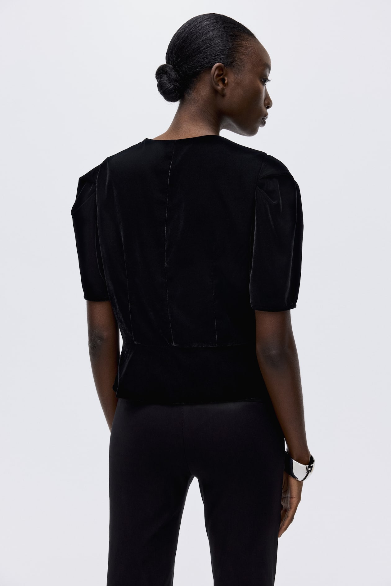 Velour Peplum Blouse - image 4