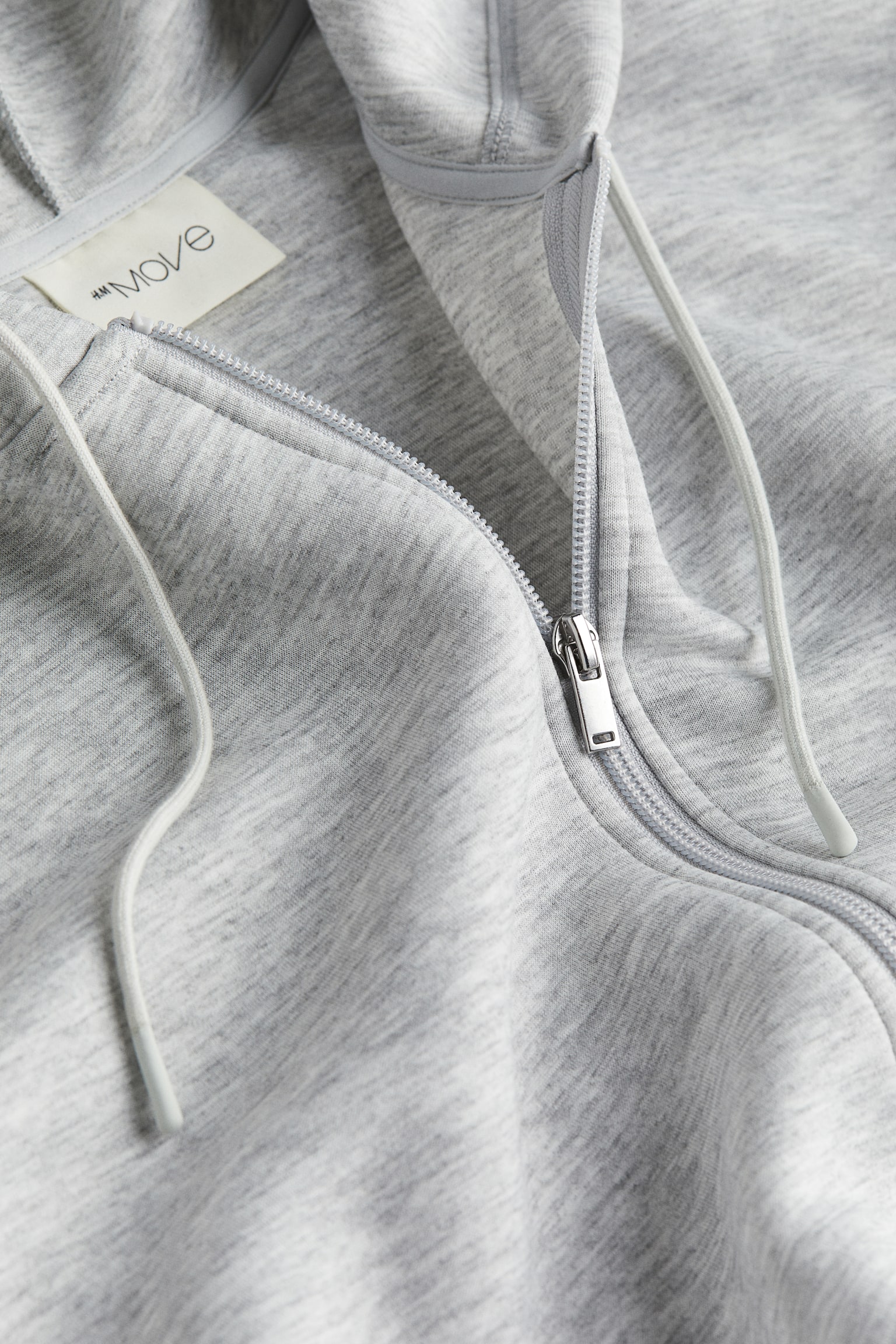 Zip Up Activewear Hoodie In DryMove™ - Light grey marle - 6