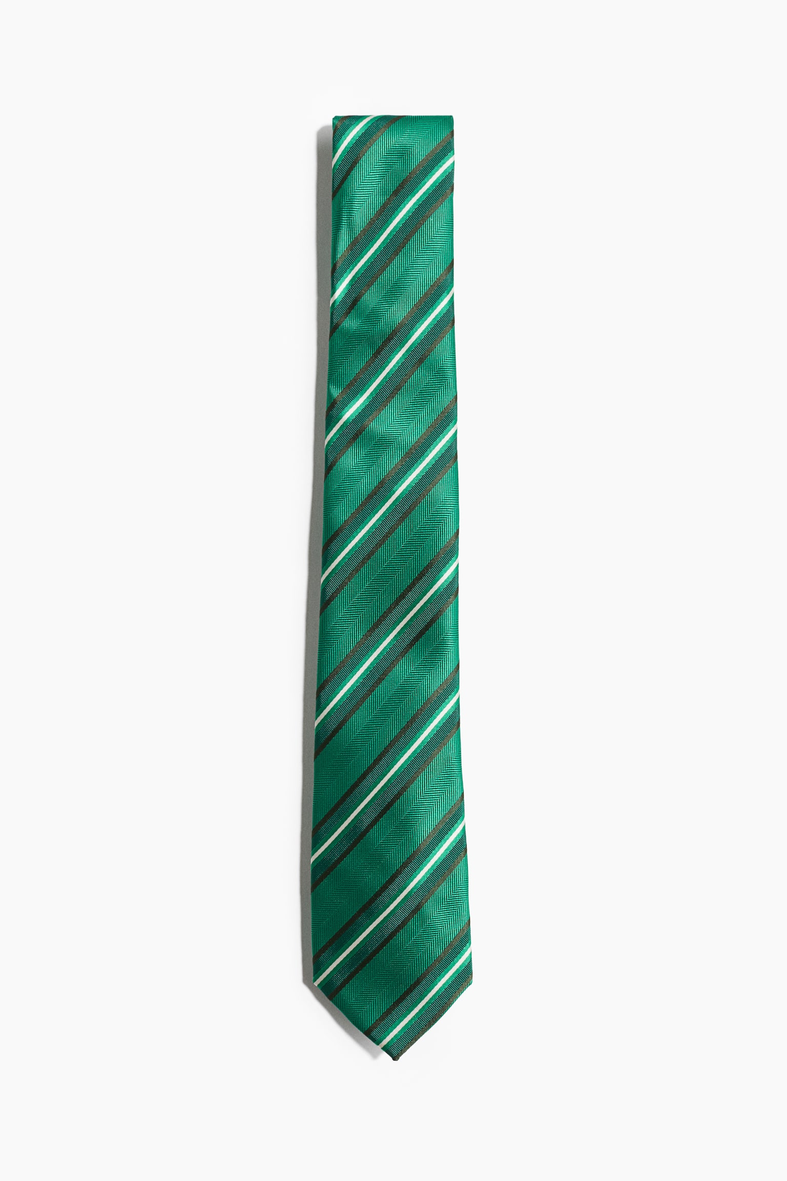 Patterned tie - Green/Striped/Black/Striped