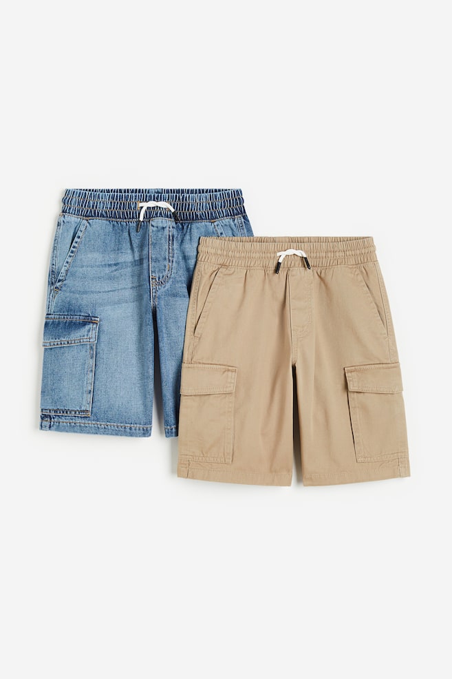2-pack cargo shorts - Denim blue/Beige