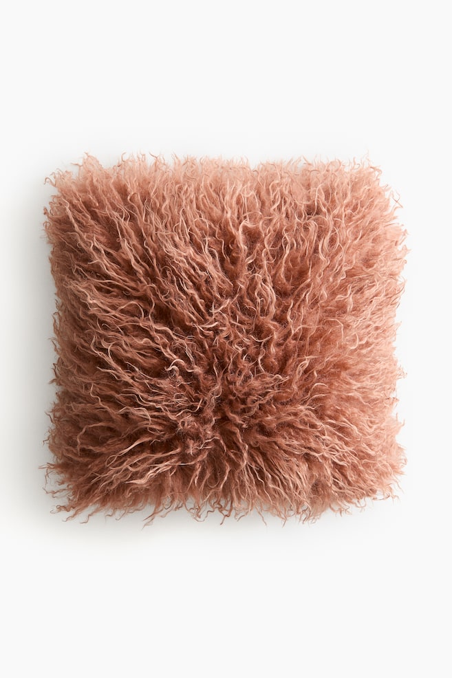 Fluffy cushion cover - Orange/Burgundy/Black - 1