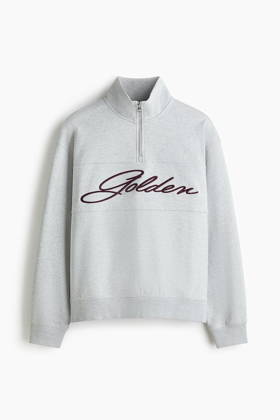 Мужские худи H&M Relaxed-Fit Half-Zip Sweatshirt