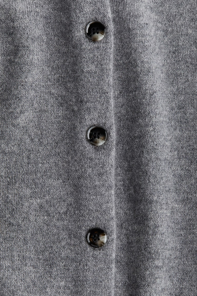 カシミヤファインニットカーディガン - グレーメランジ - レディース  