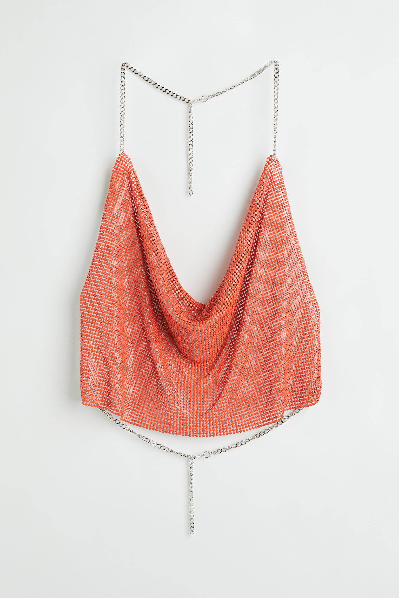 メタルホルターネックトップス - オレンジ