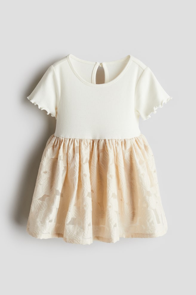 Short-sleeved dress - Cream/Beige - 1