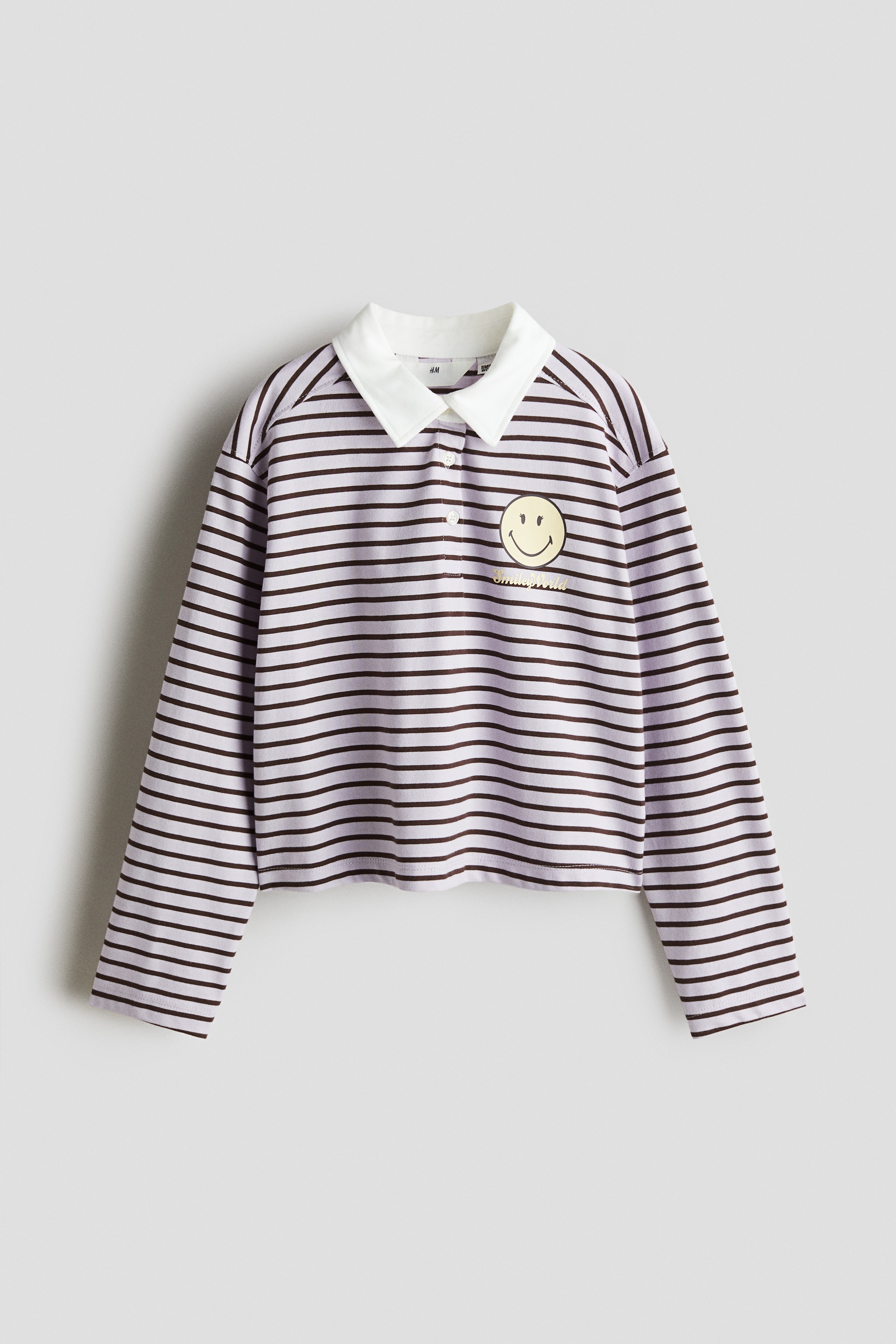 H & M - プリントデザインラガーシャツ - パープル