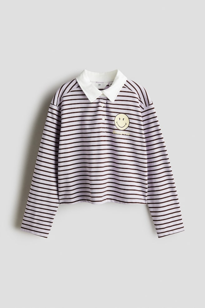 Rugbyshirt mit Printmotiv - Lila/SmileyWorld® - 1