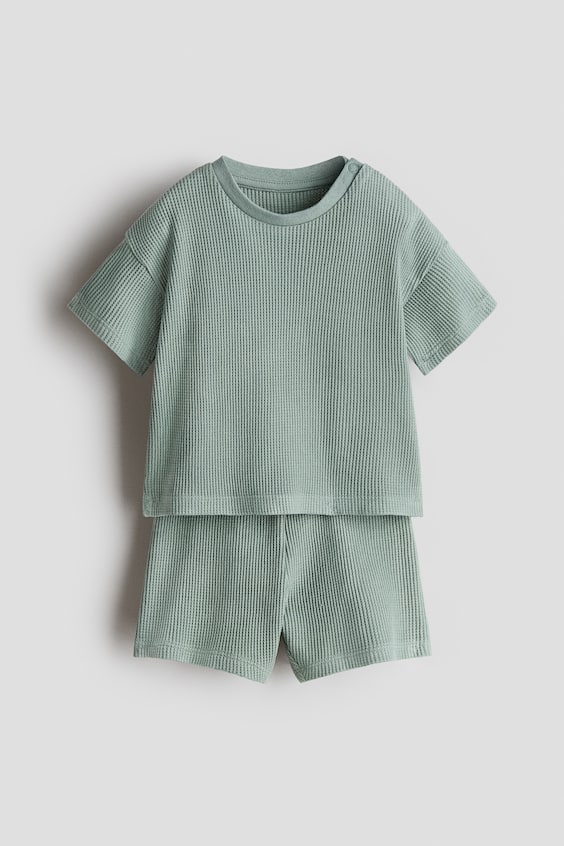 Детские топы H&M 2-piece Waffled Cotton Set