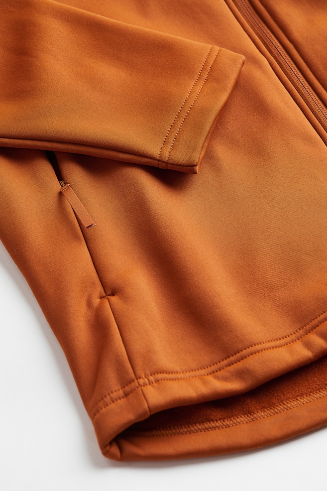 Regular Fit Fleece-lined jacket - Orange/Dark khaki green - 3