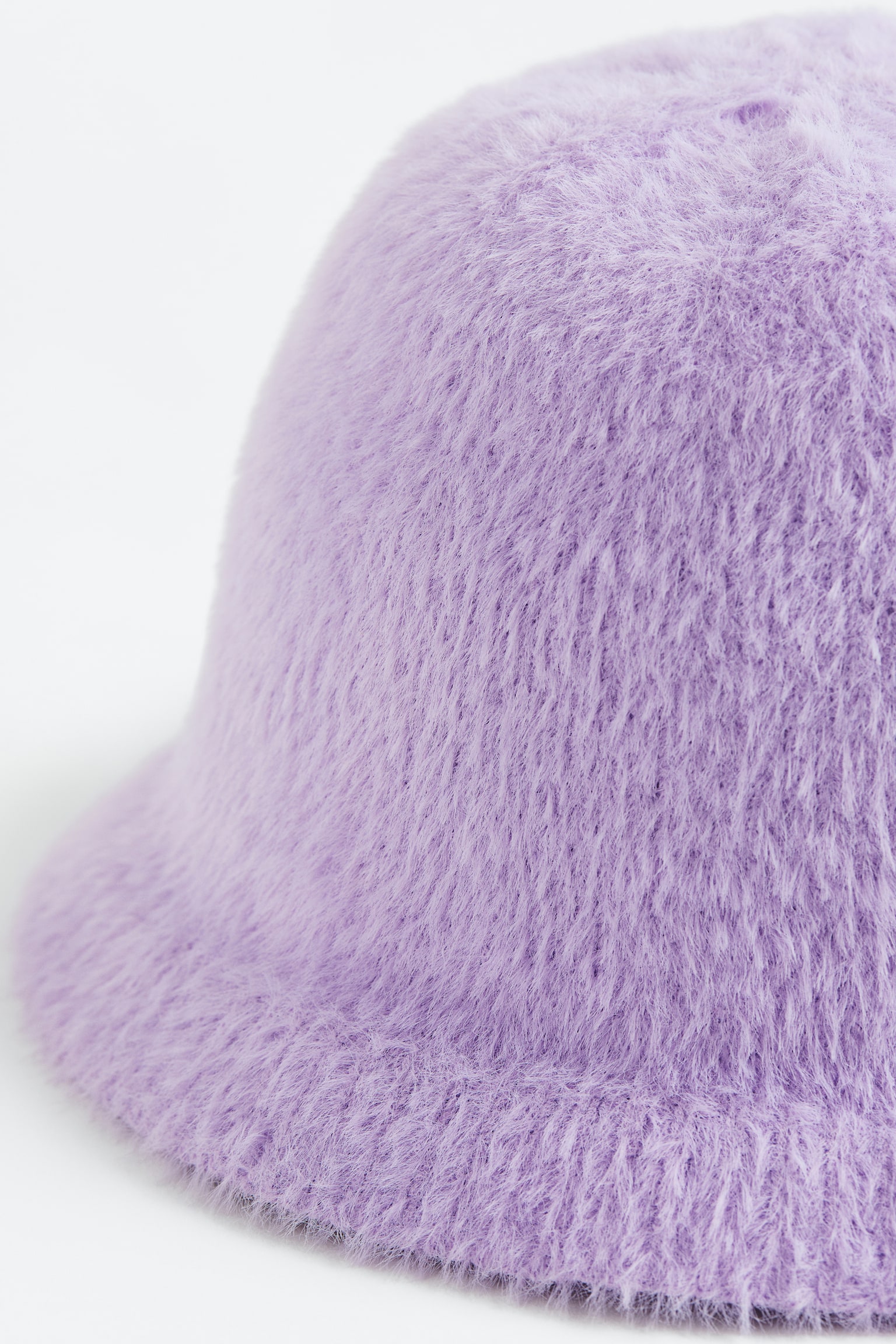 Fluffy-knit bucket hat - Light purple - 2