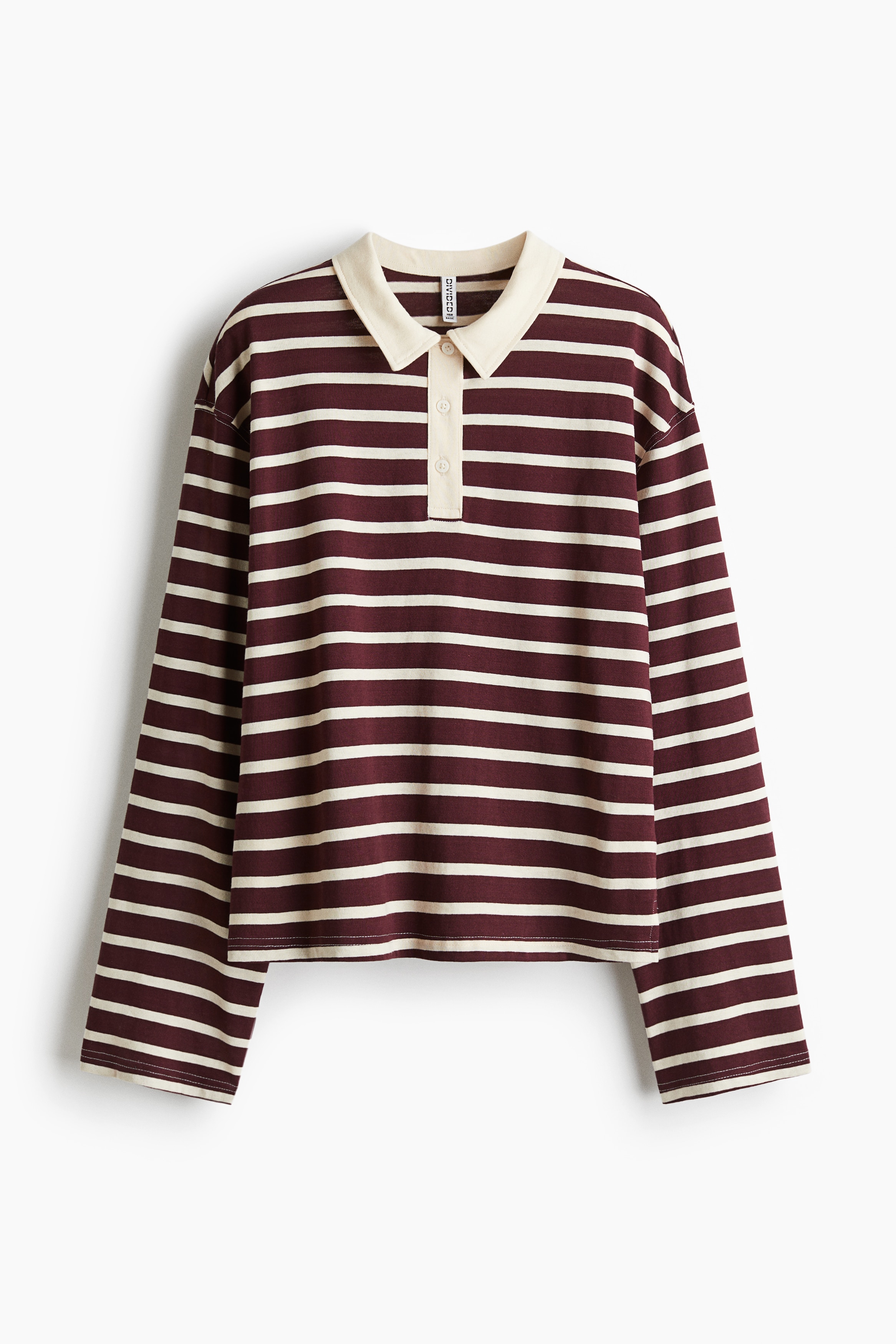 Cotton Polo Shirt - Burgundy/Stripe/White/Dark blue stripe/Dark dusty blue