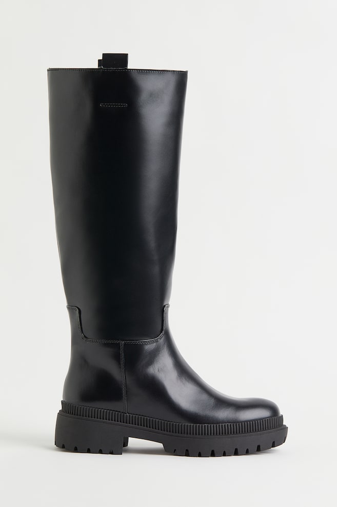 Knee-high boots - Black/Beige/Greige - 1