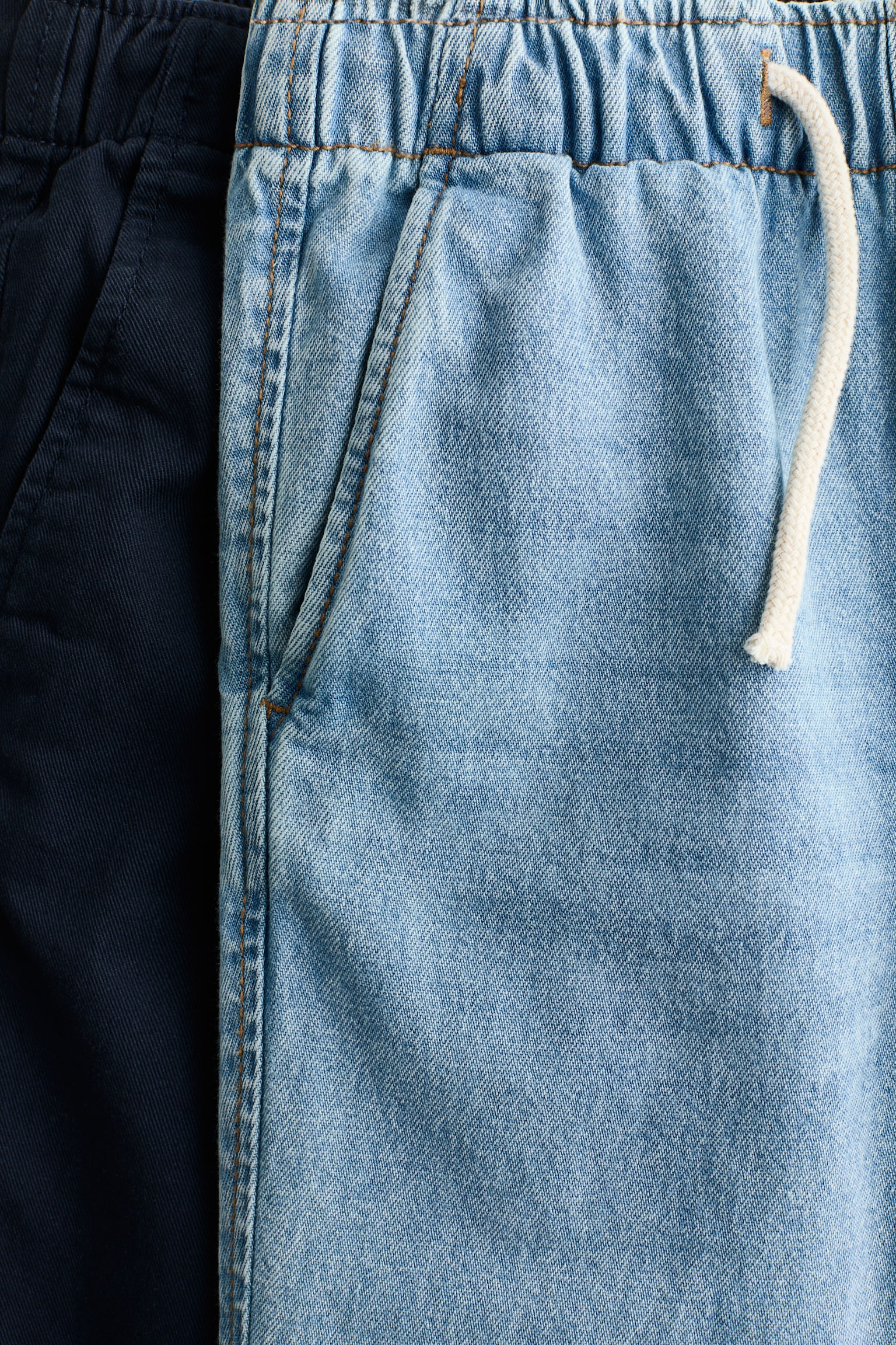 2-pak joggers i bomuld - Lys denimblå/Marineblå/Lys denimblå/Grøn/Denimblå/Beige - 2