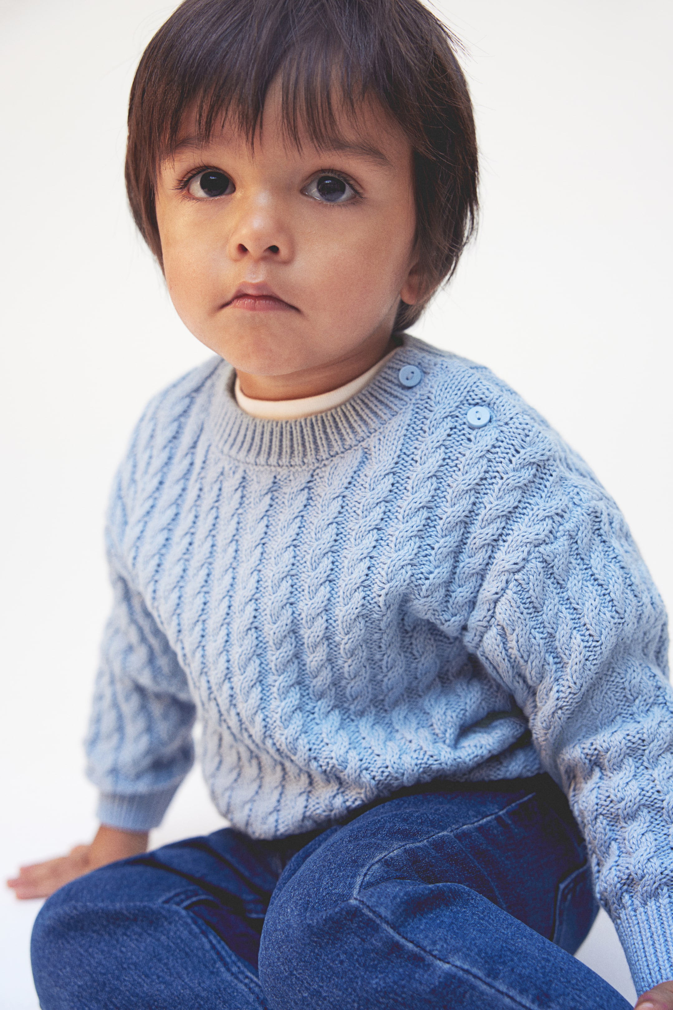 Cable-Knit Cotton Sweater