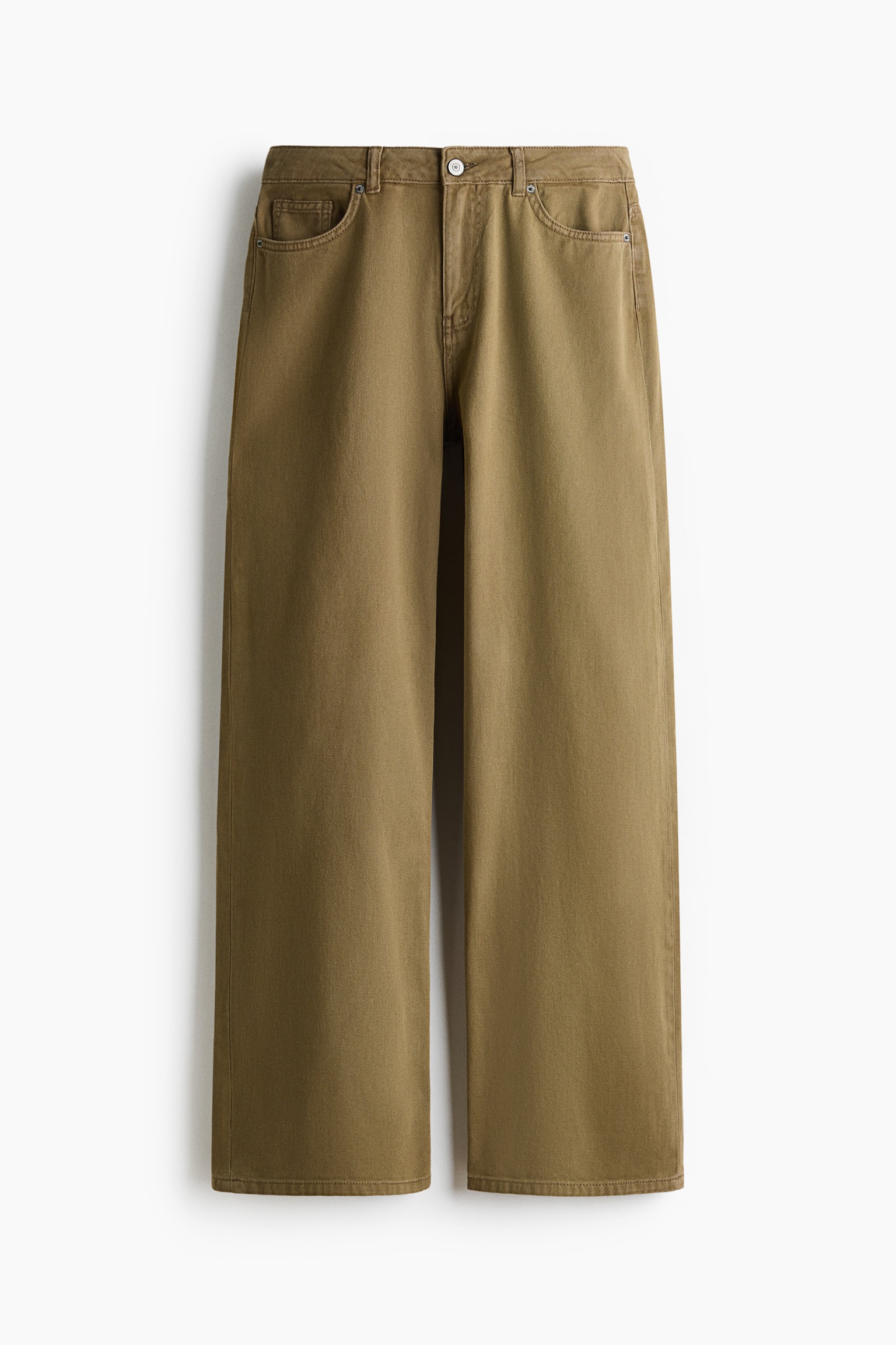 Baggy byxa i bomullstwill - Khakigrön/Svart/Ljusbeige/Leopardmönstrad