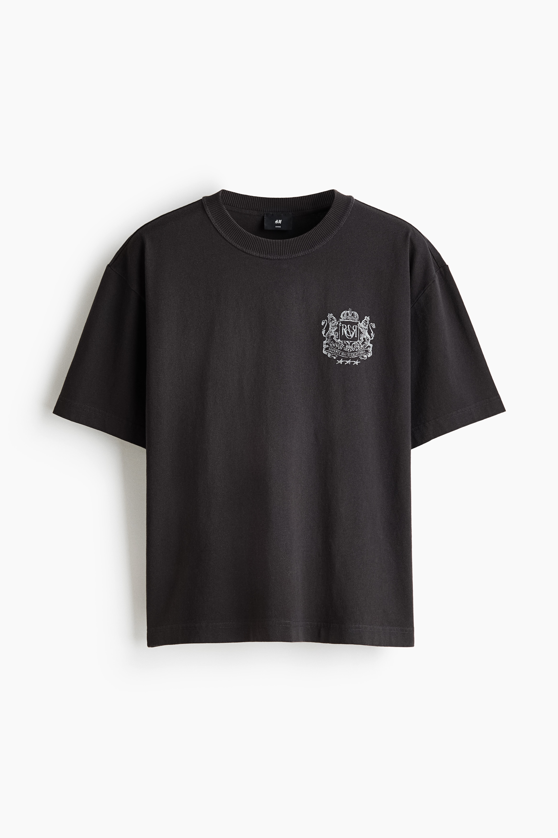 Camiseta con motivo estampado Loose Fit-Negro/Running Club