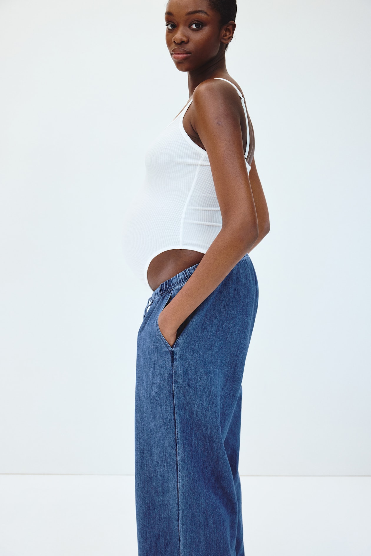 MAMA Denim Drawstring Pants - image 4
