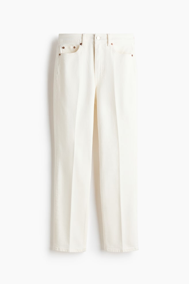 High-Rise Slim Straight Ankle Jeans - White/Light denim blue/Denim blue - 1