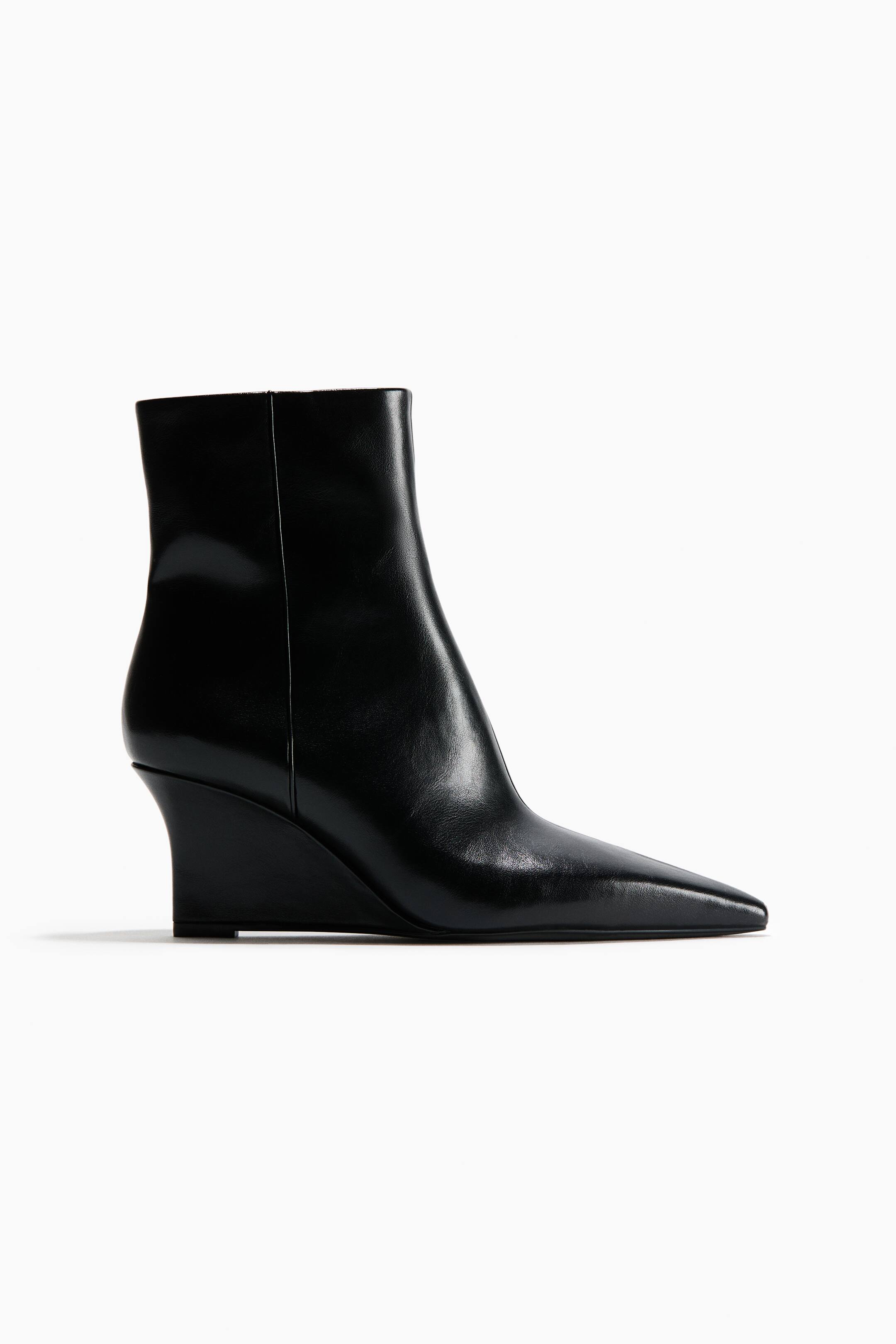Переглянути збільшене зображення: Wedge-heeled ankle boots - Black - Ladies | H&M UA 1