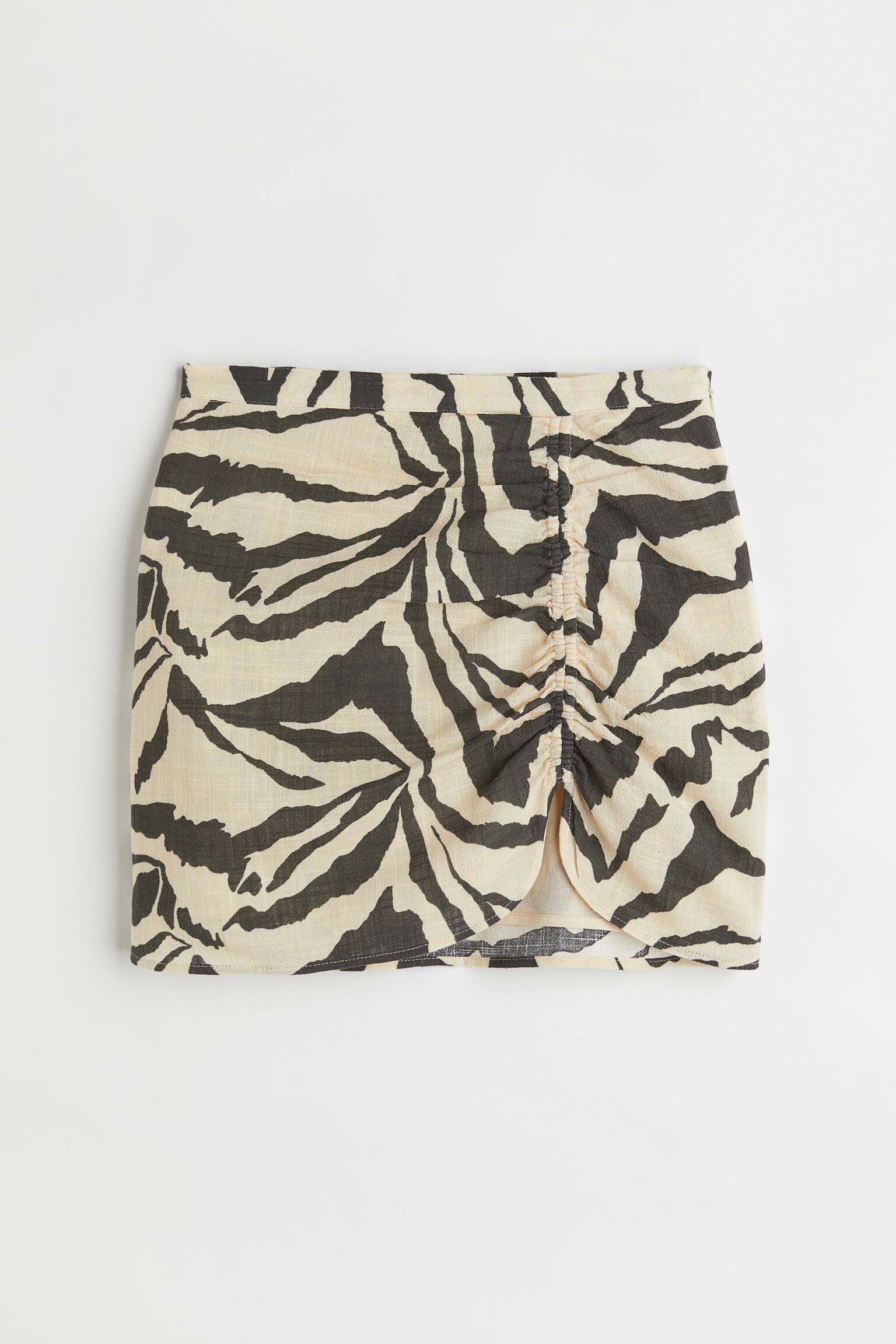 Ingerimpelde rok - Lichtbeige/zebradessin