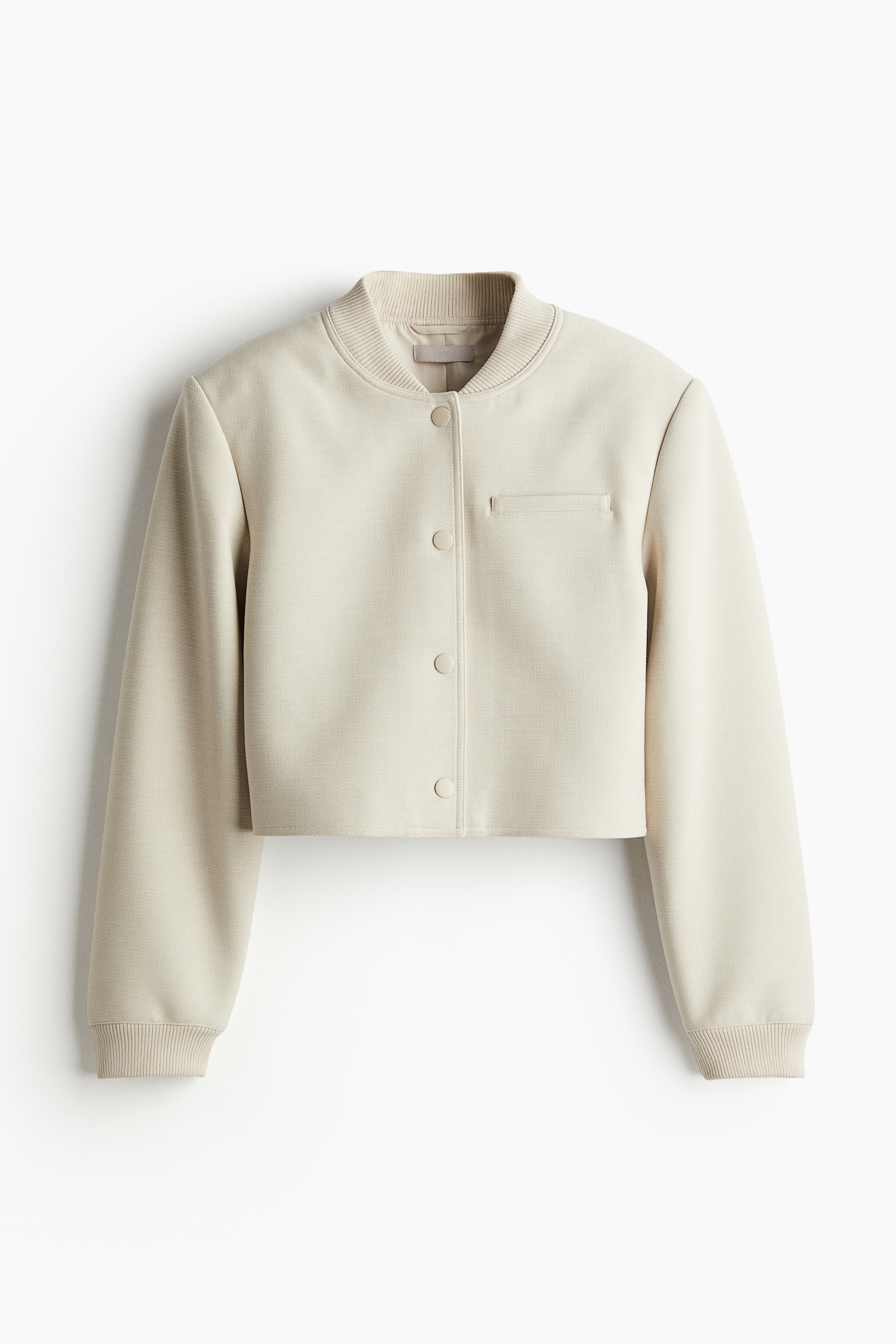 Veste courte avec épaulettes - Beige clair/Vert kaki foncé/Noir - 2