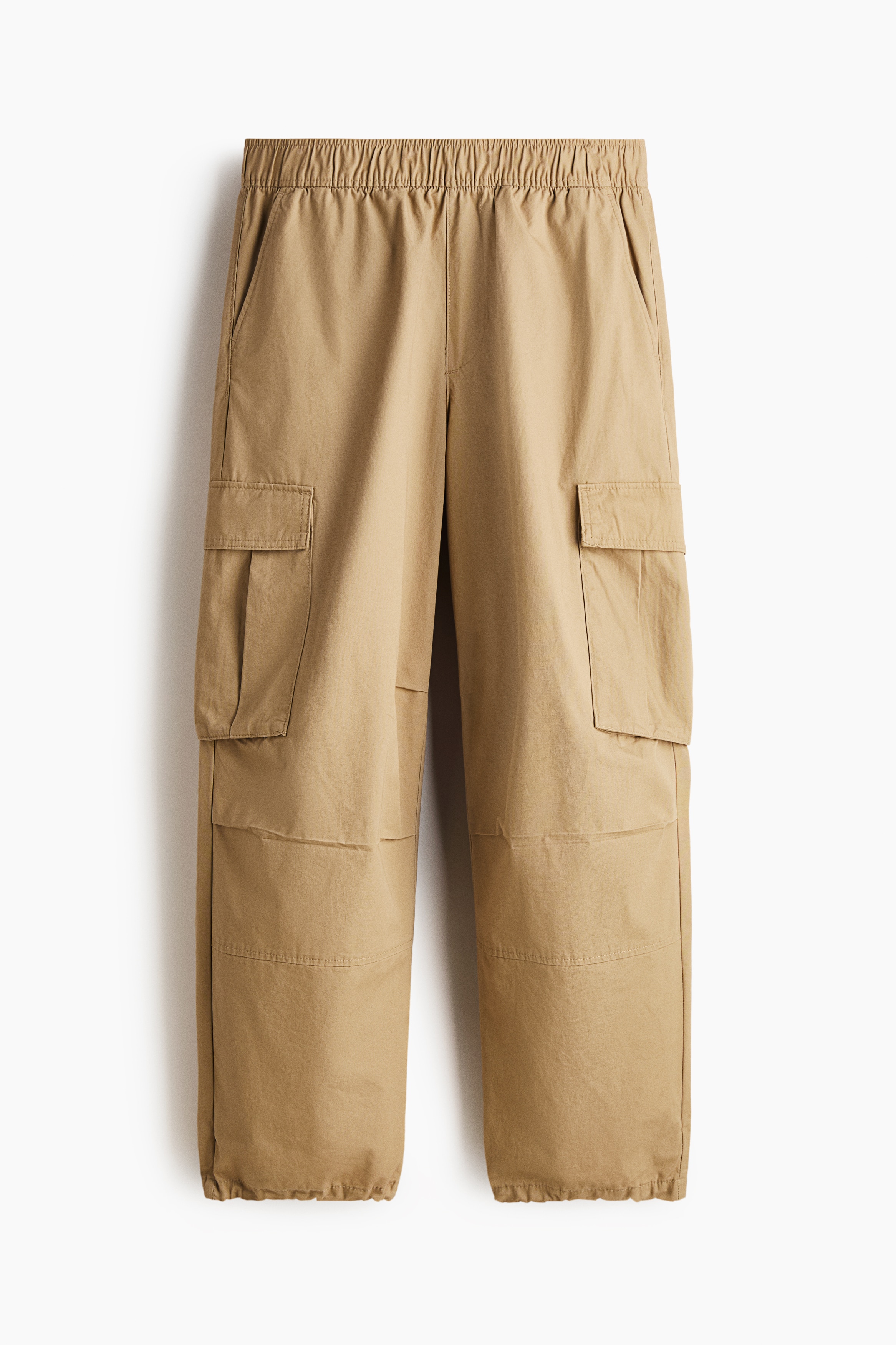 寬鬆棉質工作褲 - 米色/深卡其綠/黑色