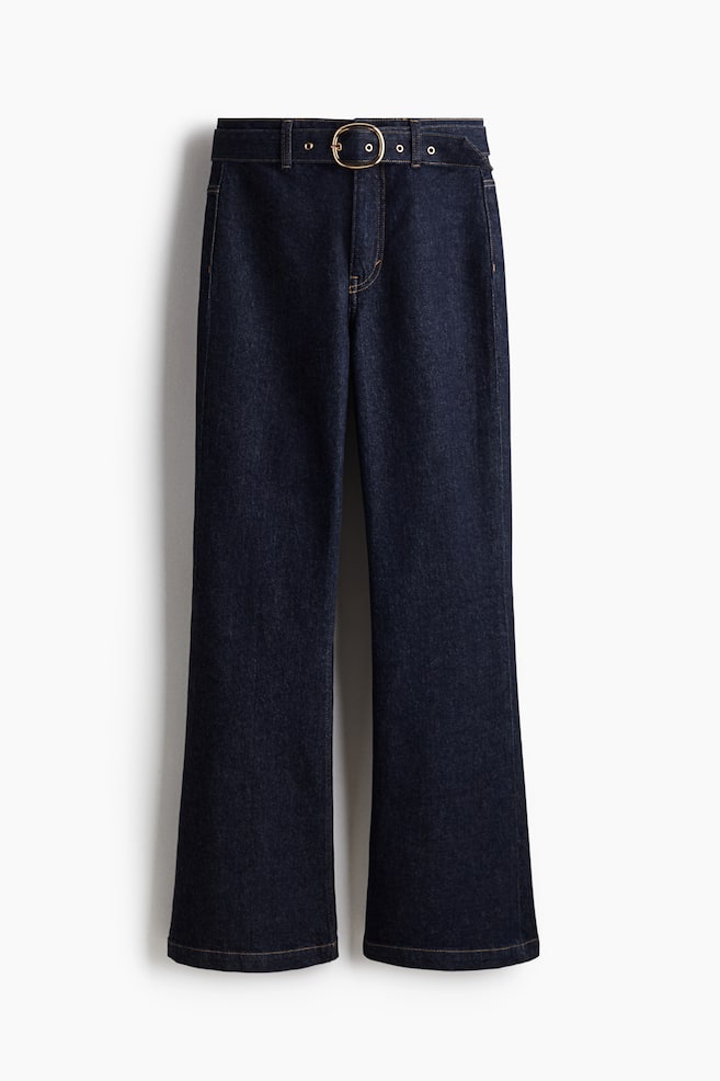 Flared High Jeans - Dark denim blue - 1
