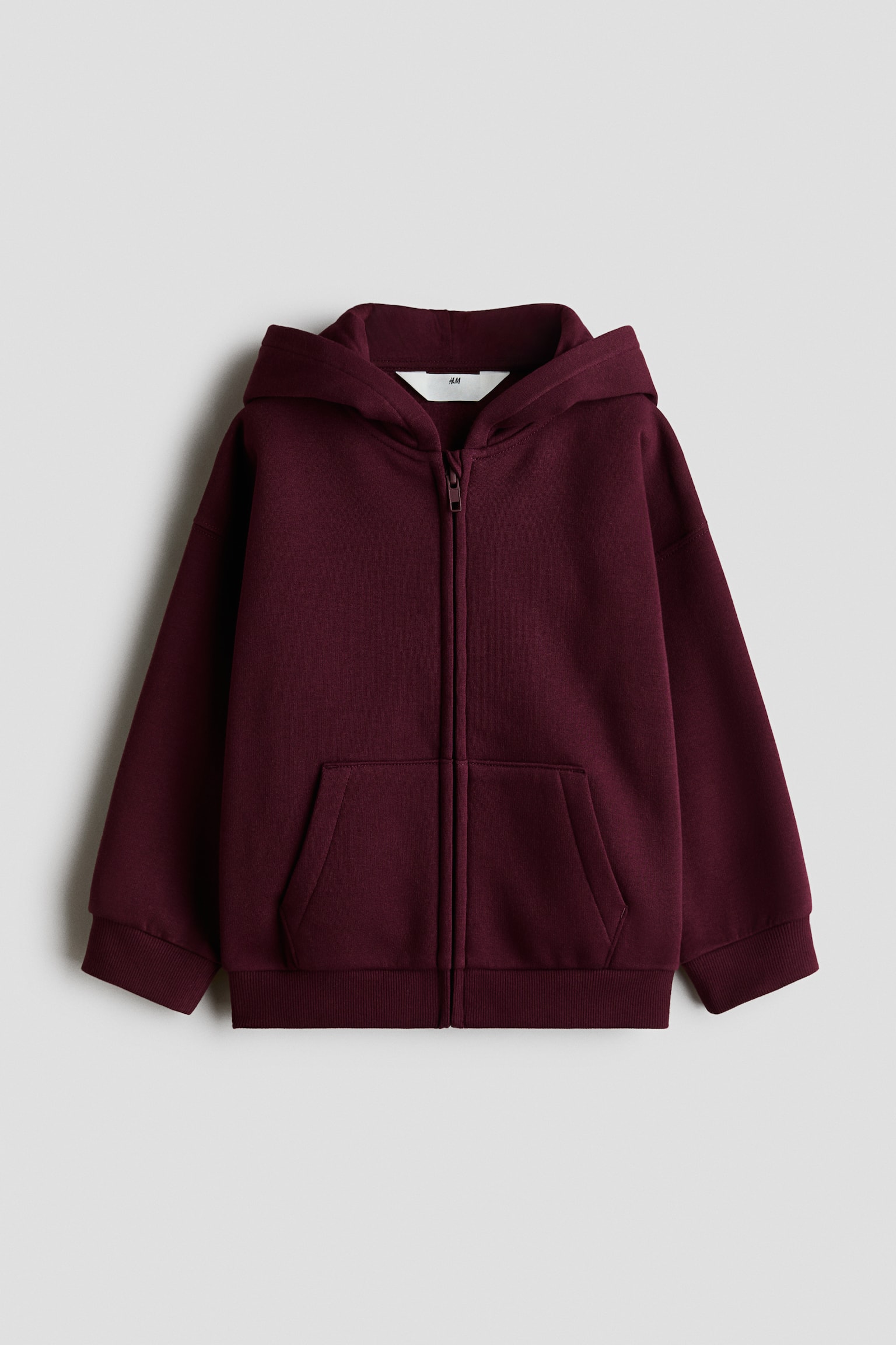 Zip-through brushed-inside hoodie - Dark red/Light grey marl/Navy blue/Beige/Black/Light blue/Khaki green/Dusty blue
