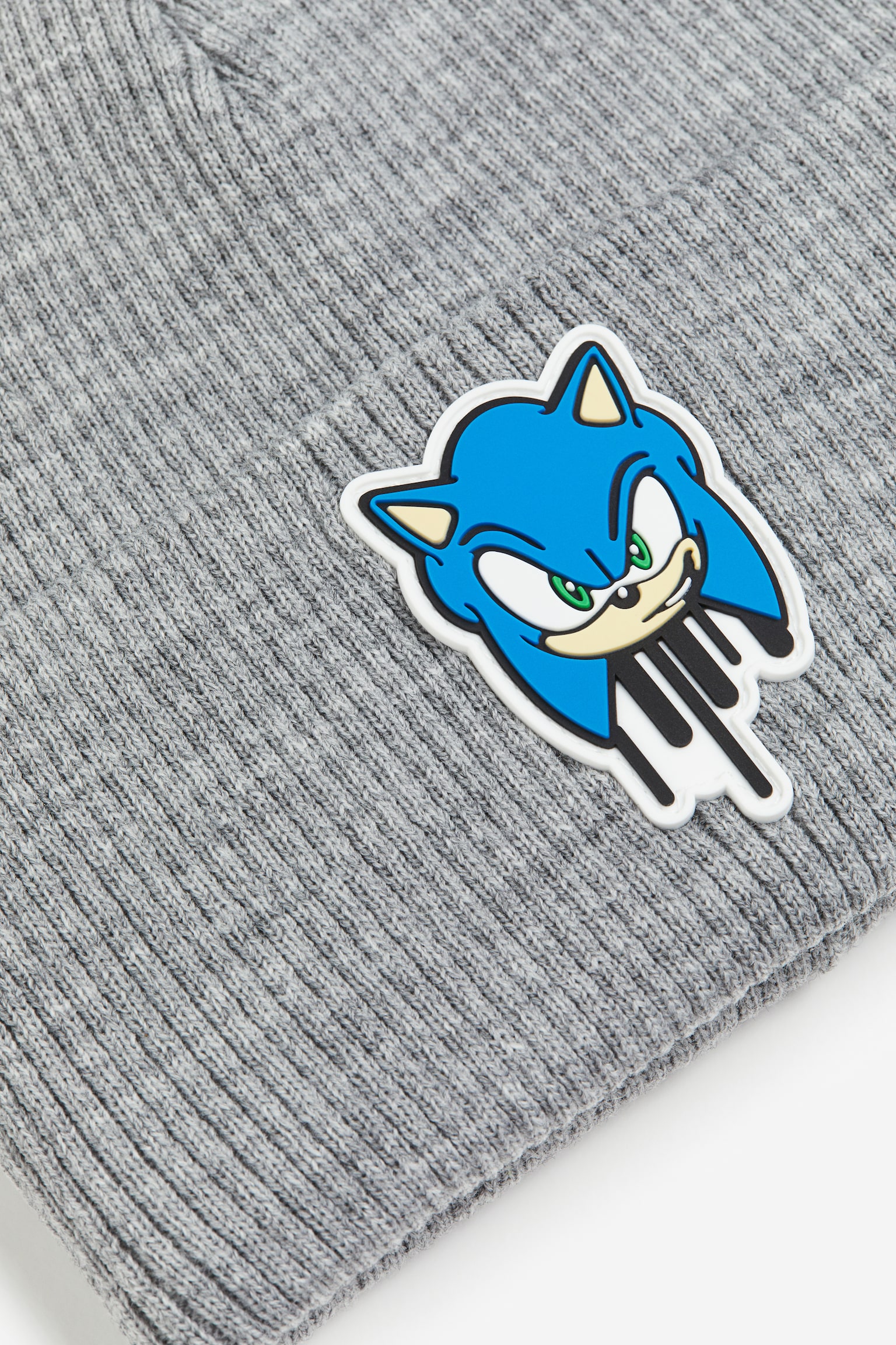 Rib Knit Beanie - Grey marle/Sonic the Hedgehog - 2