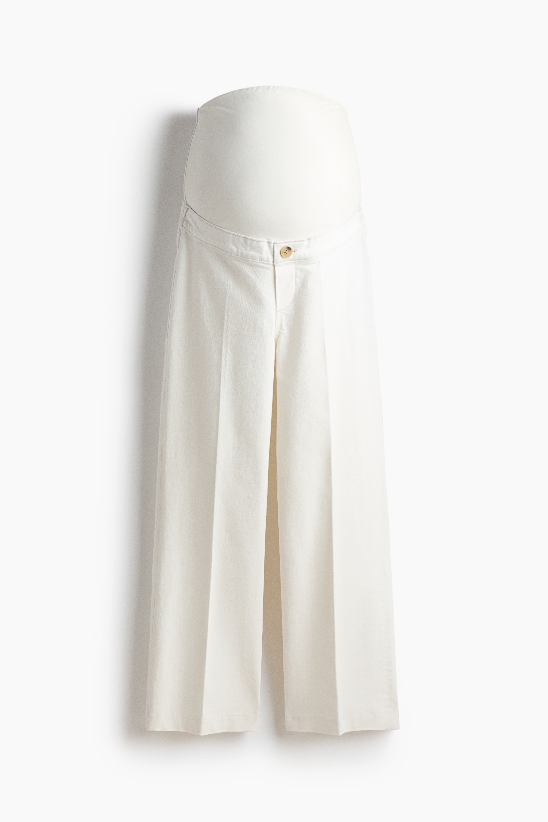 MAMA Bootcut High Waist Ankle Jeans - Vit/Denimblå