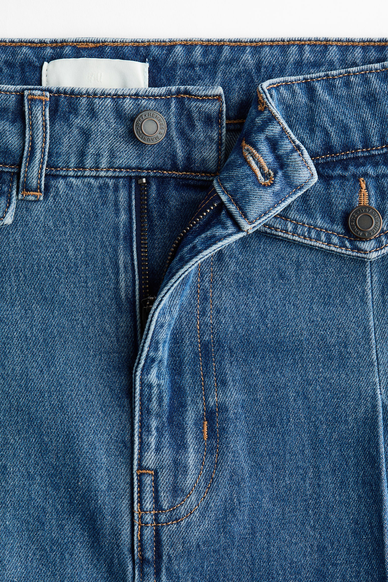 Женская юбка H&M A-Line Denim Skirt, цвет: Джинсовый синий — фото 5