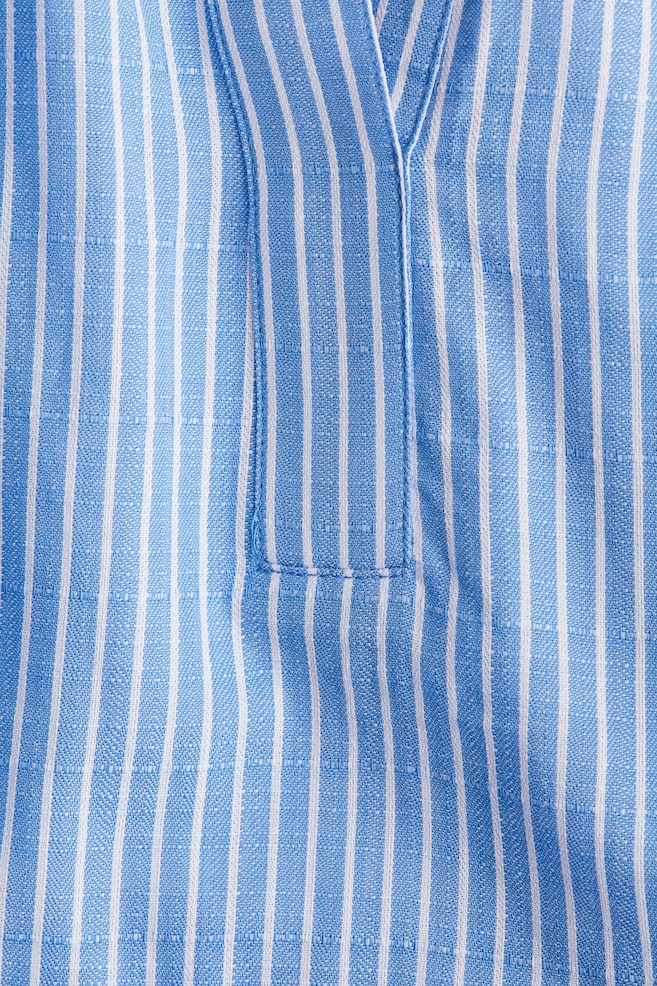 A-line muslin dress-Light blue/Striped - 2