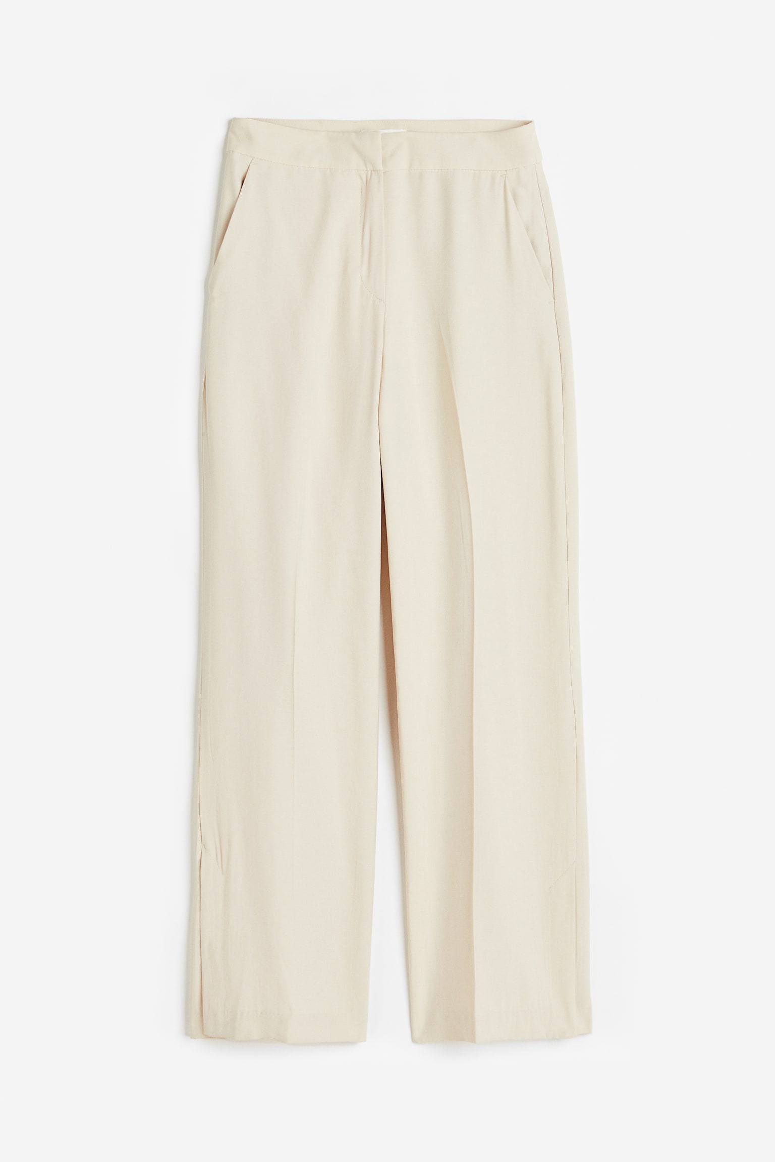 Slit Hem Pants - Light beige