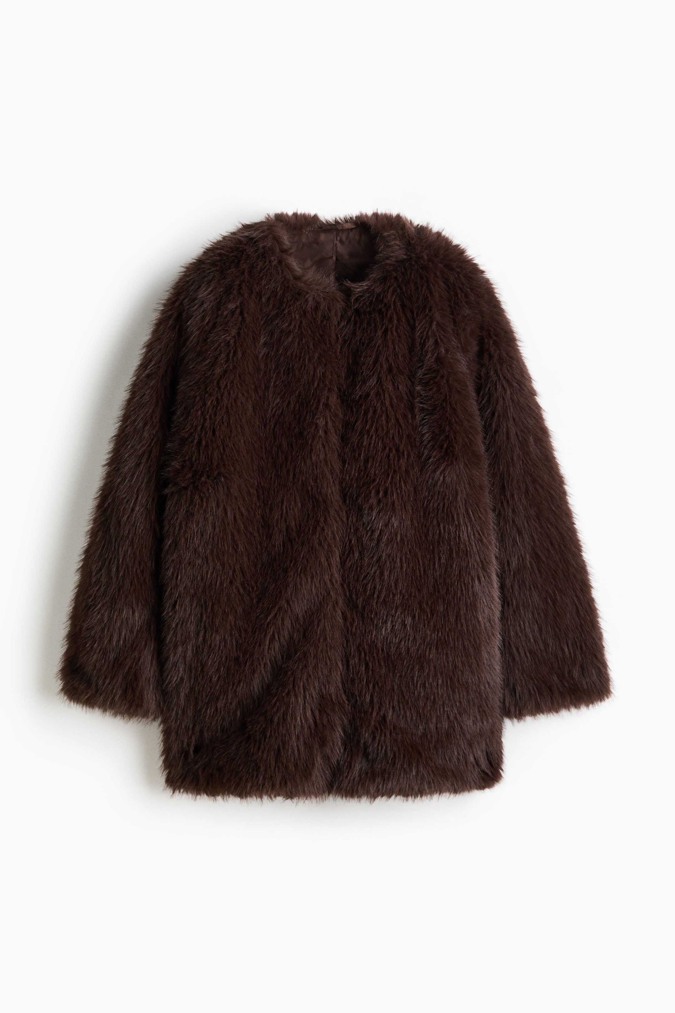 View larger image: Fluffy coat - Dark brown - Ladies | H&M 5