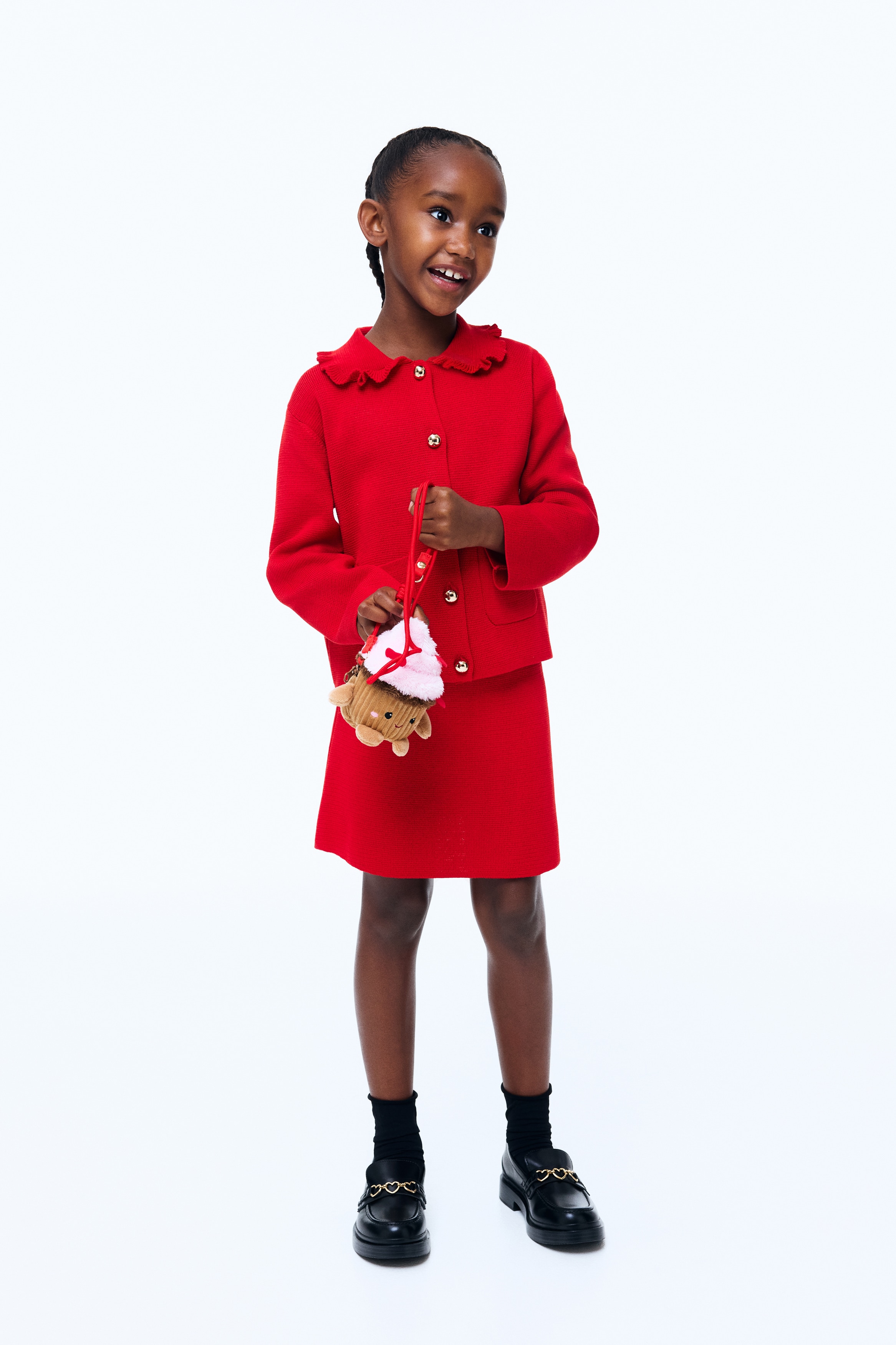 Dziewczynka - Dzianinowy komplet 2-częściowy Czerwony - Size: 92 (1½-2Y)  - H&M