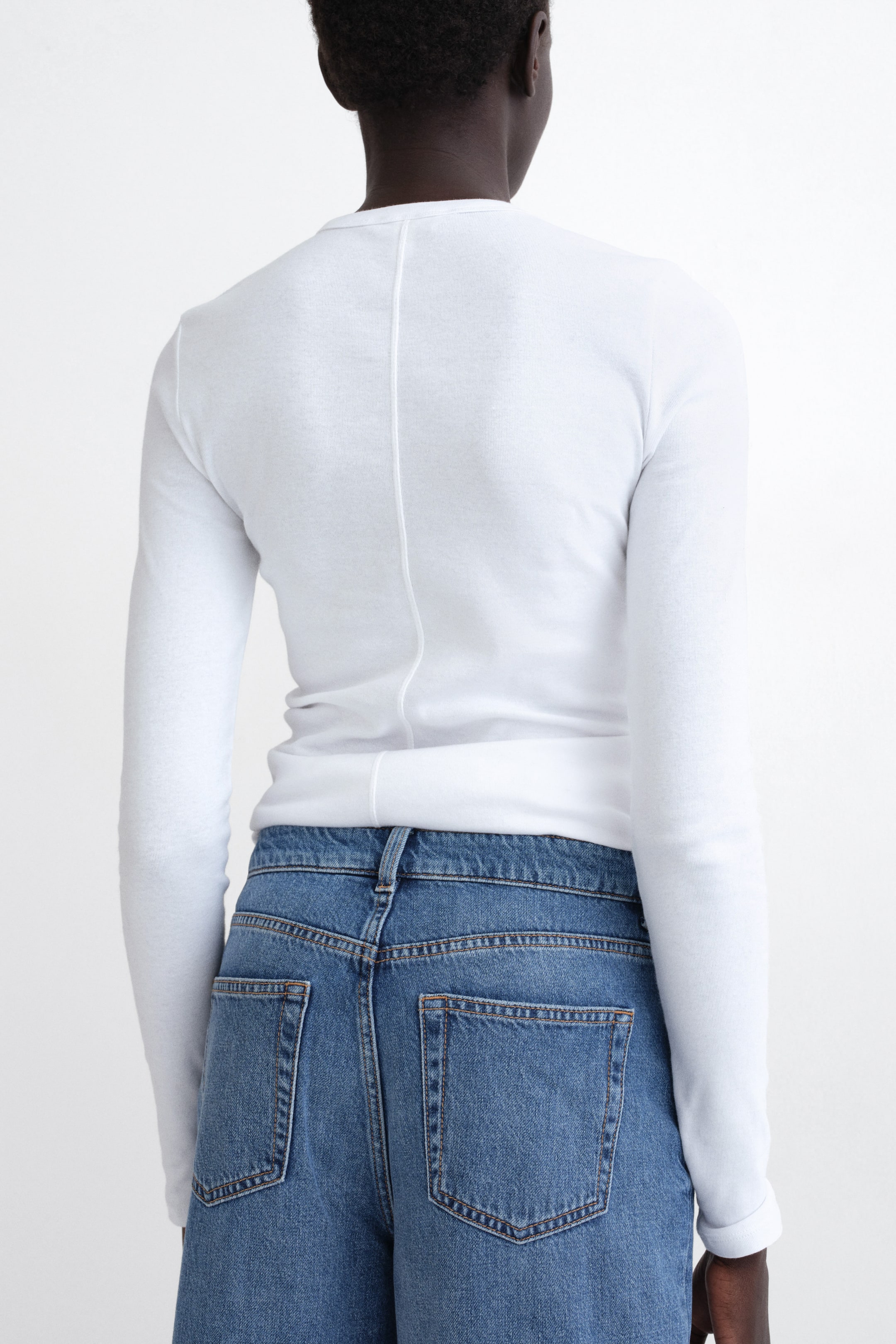 Преглед на по-голямо изображение: Блуза от трико с дълги ръкави - Бял - ЖЕНИ | H&M BG 3