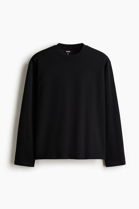 Мужские футболки H&M Cooling Relaxed-Fit Long-Sleeved T-Shirt