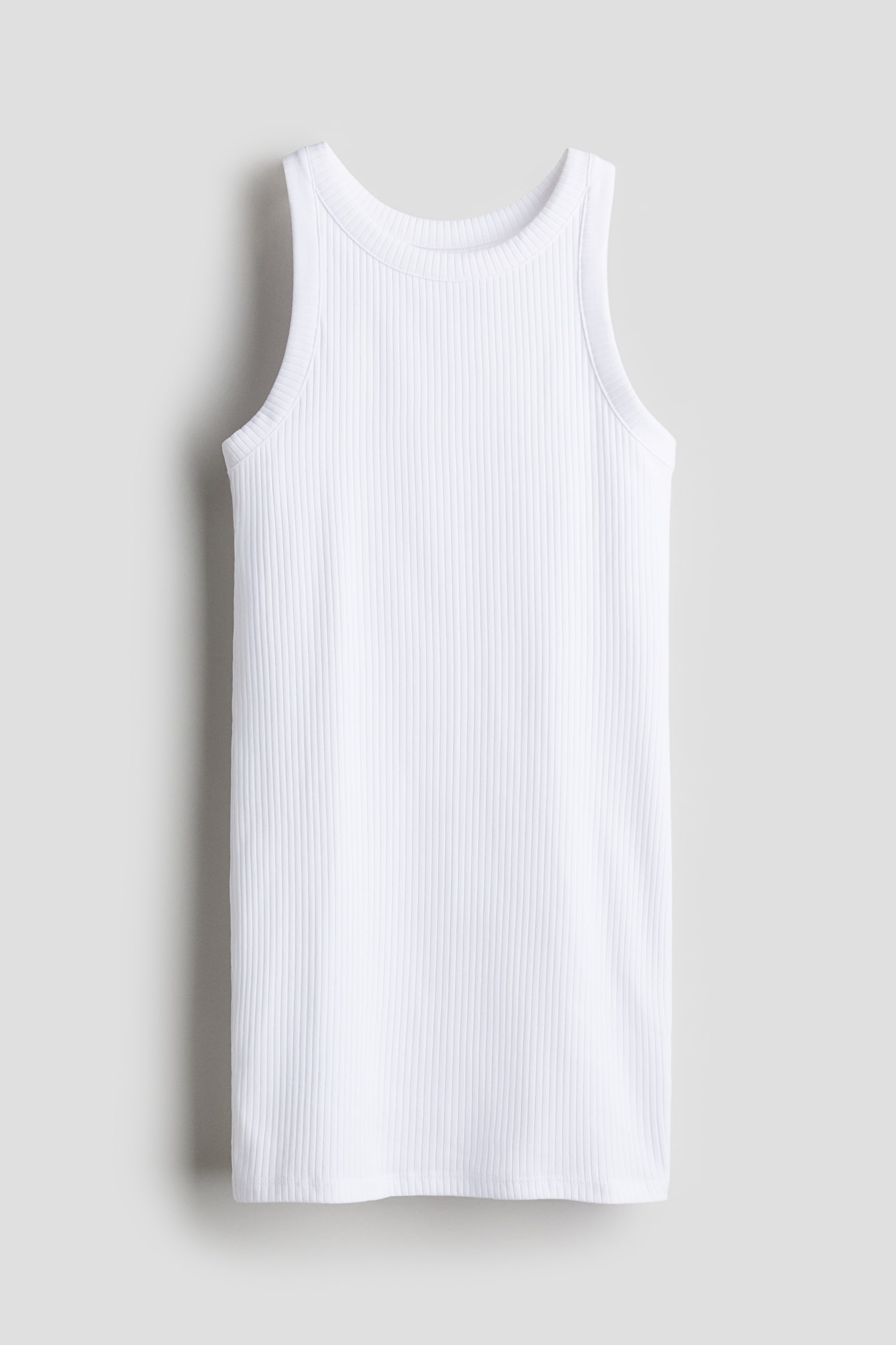 Ribbed jersey dress - White/Dark grey/Black - 1